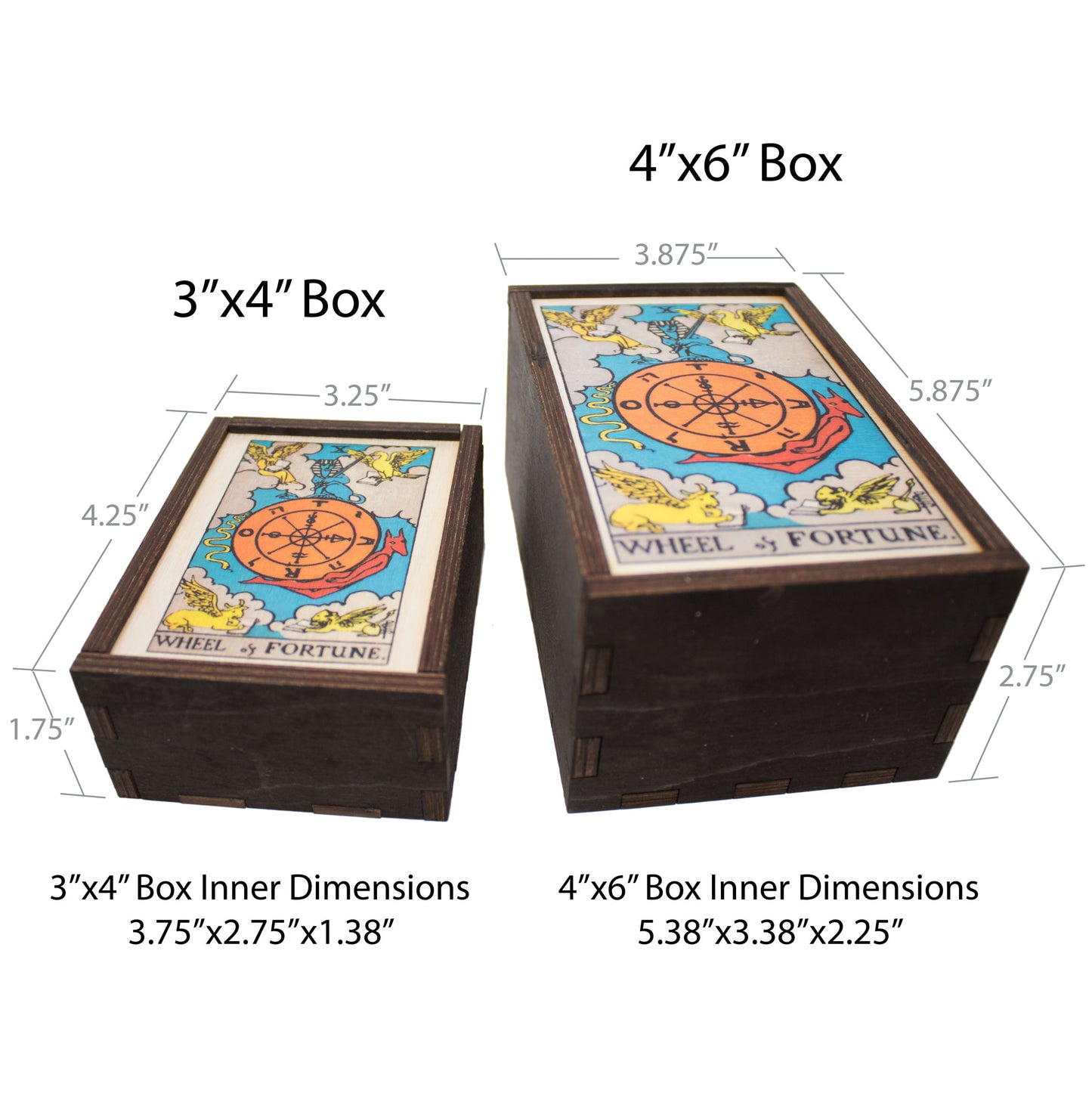 Wheel of Fortune Tarot Card Card Wooden Stash Box Tarot Card Box