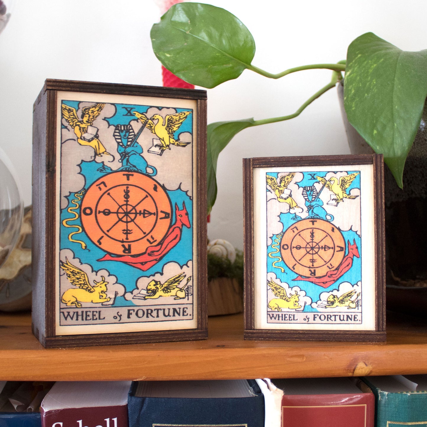 Wheel of Fortune Tarot Card Card Wooden Stash Box Tarot Card Box