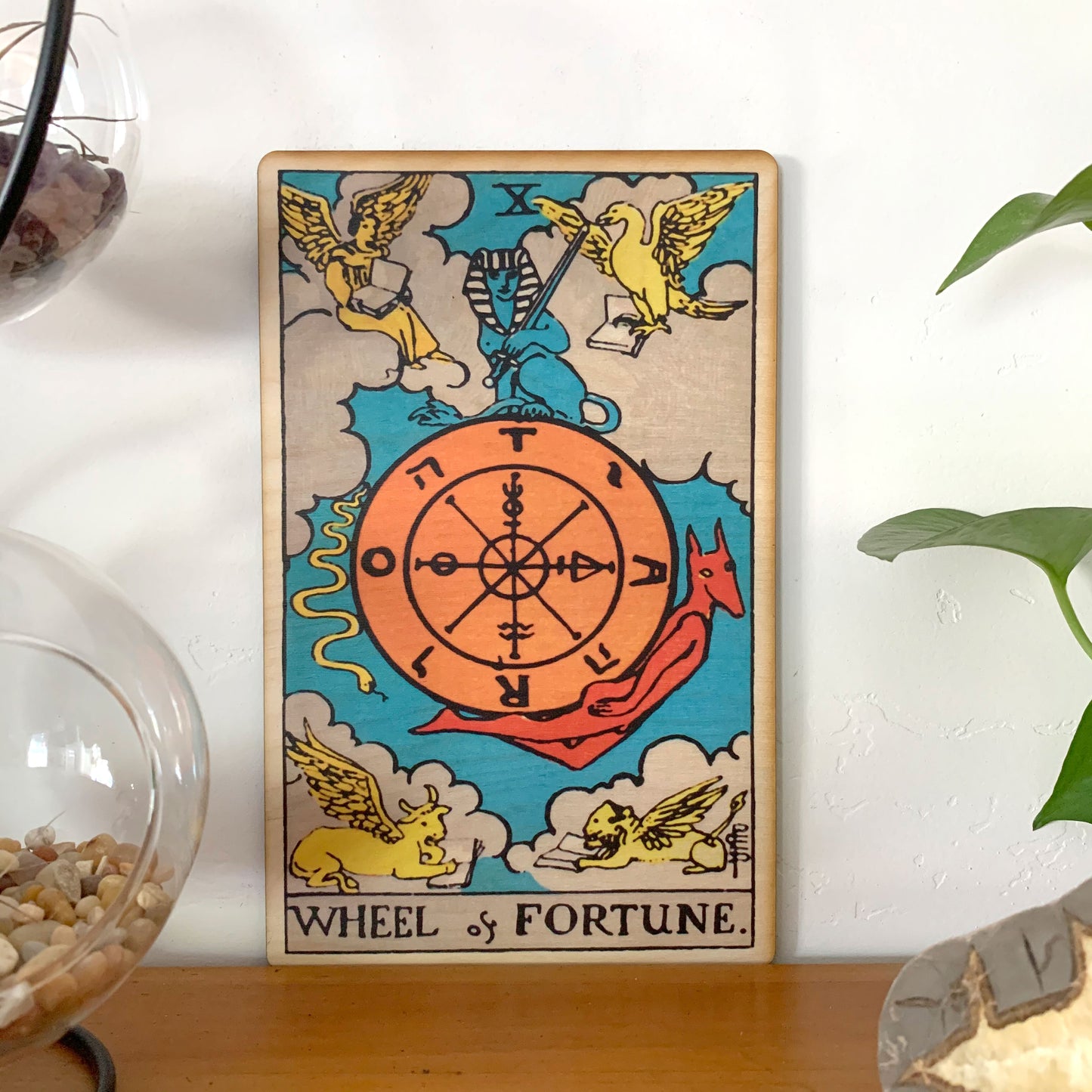 Wheel of Fortune Tarot Wall Art Wooden Wall Decor