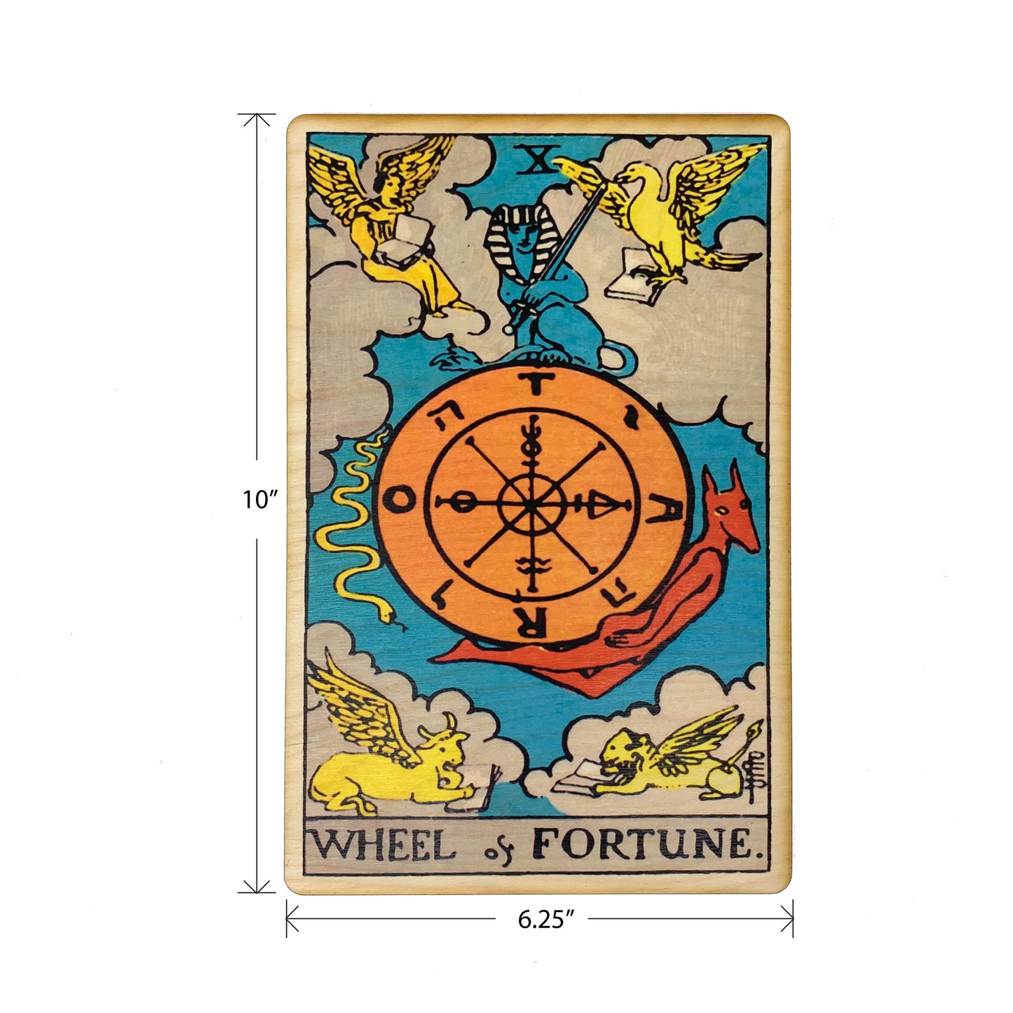 Wheel of Fortune Tarot Wall Art Wooden Wall Decor