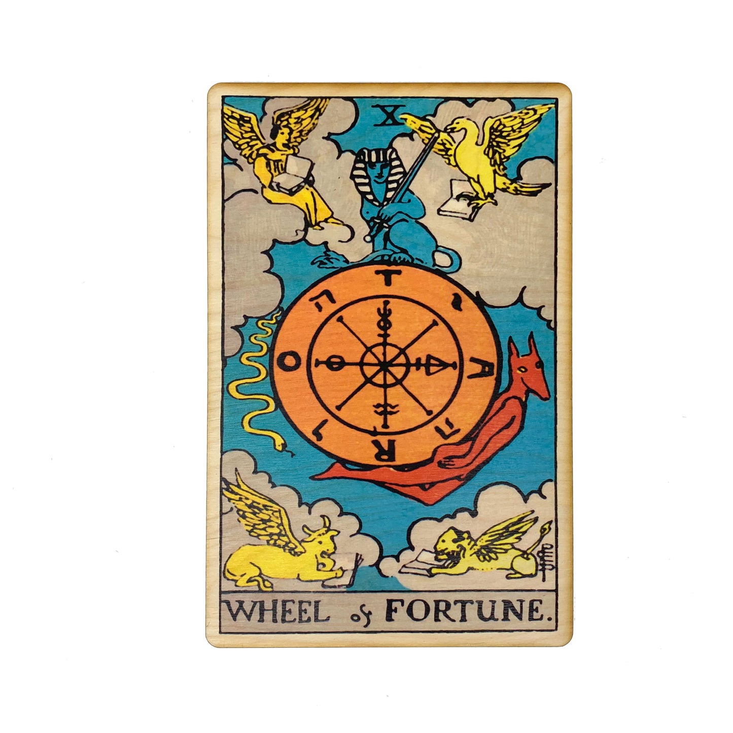 Wheel of Fortune Tarot Wall Art Wooden Wall Decor