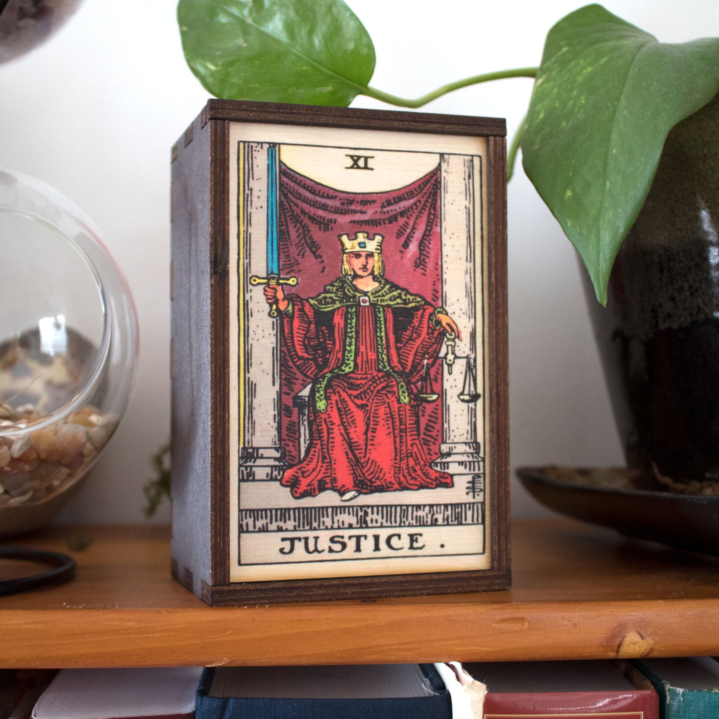 Justice Tarot Card Card Wooden Stash Box Tarot Card Box
