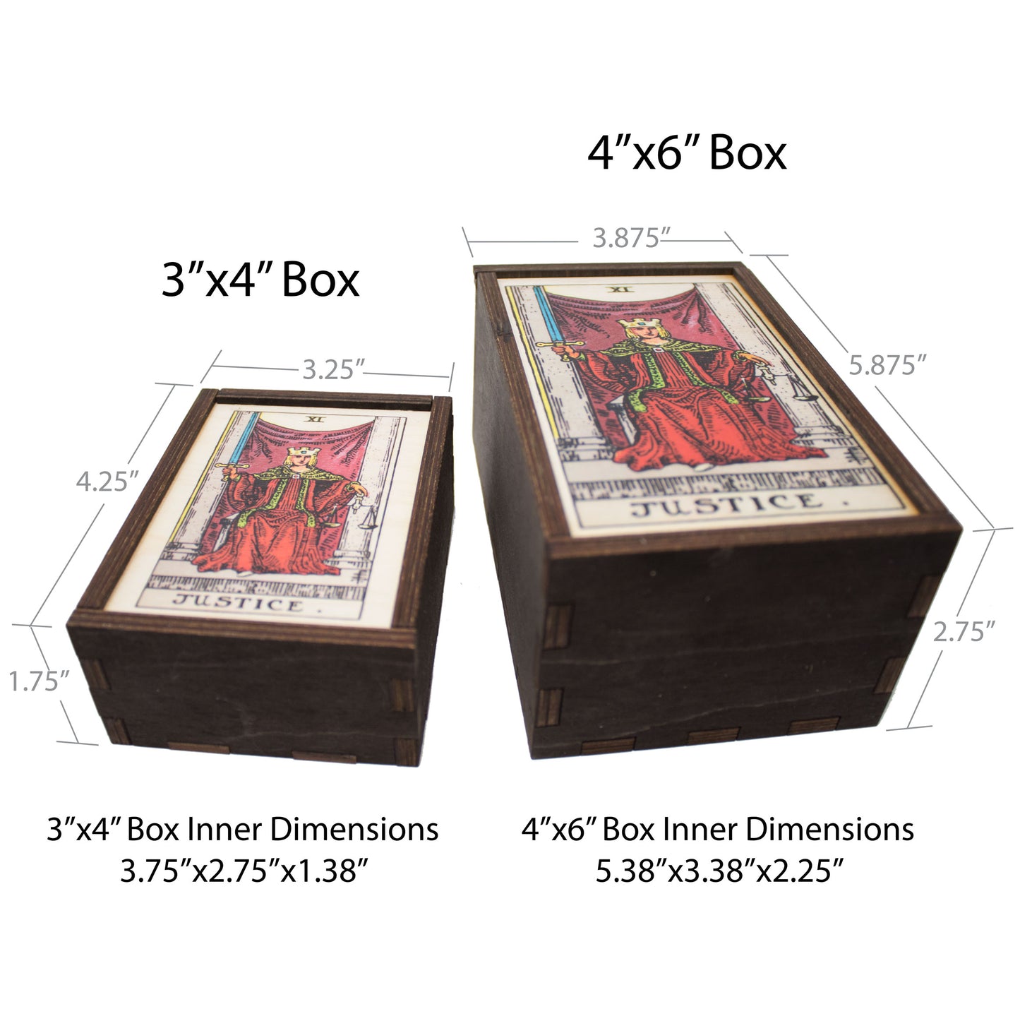 Justice Tarot Card Card Wooden Stash Box Tarot Card Box