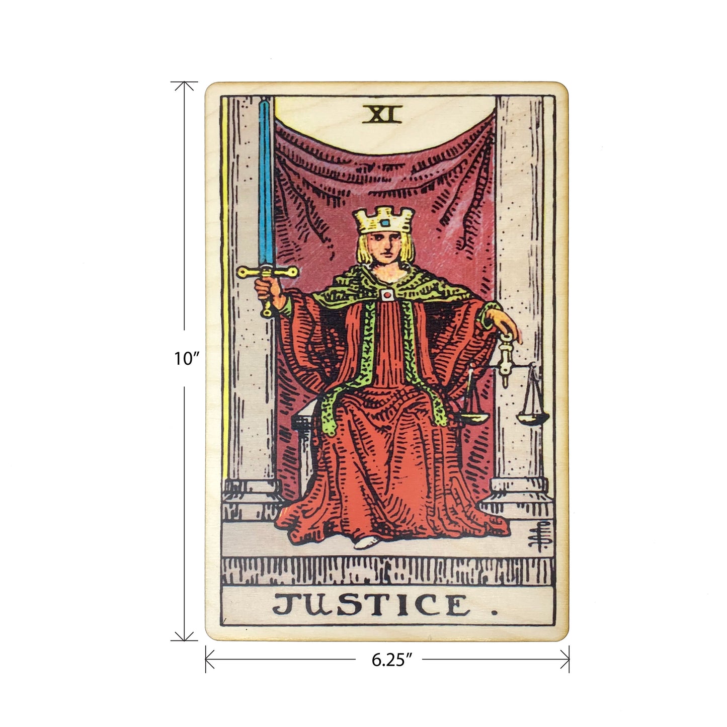 Justice Tarot Wall Art Wooden Wall Decor