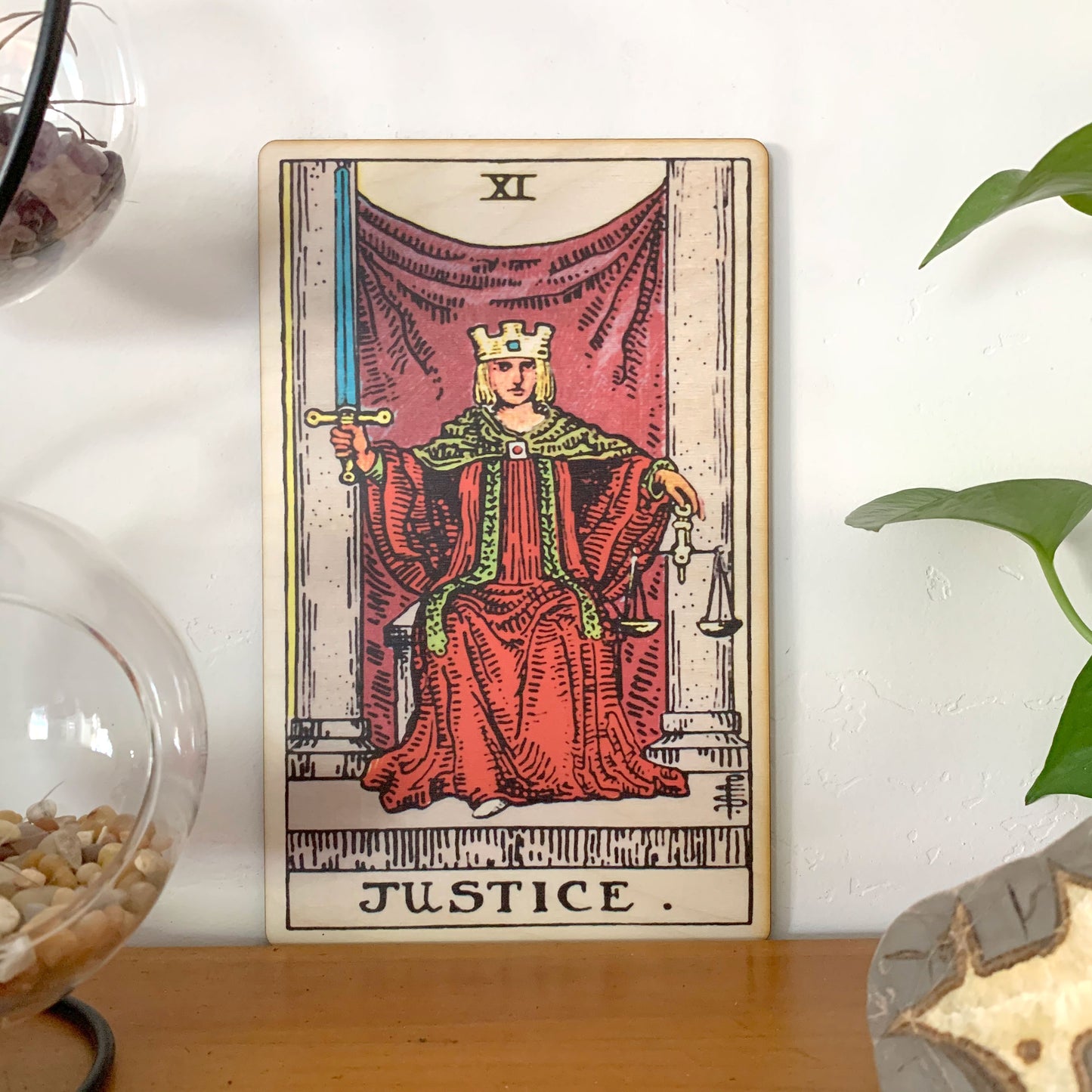 Justice Tarot Wall Art Wooden Wall Decor