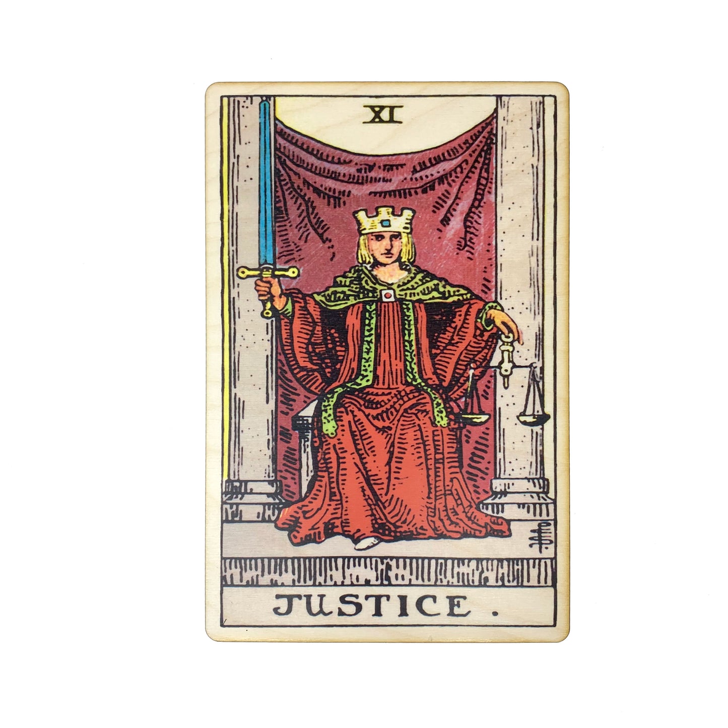 Justice Tarot Wall Art Wooden Wall Decor