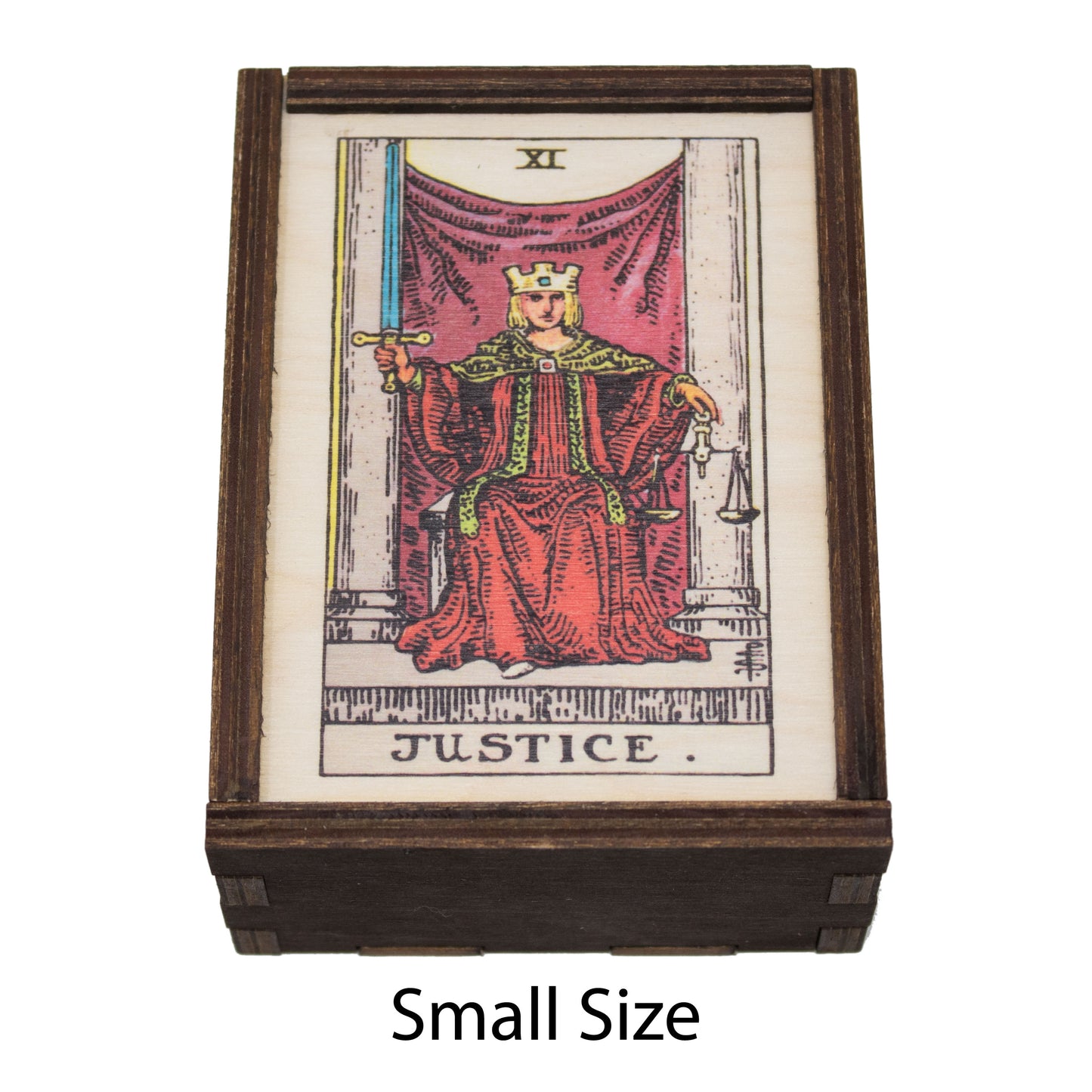 Justice Tarot Card Card Wooden Stash Box Tarot Card Box
