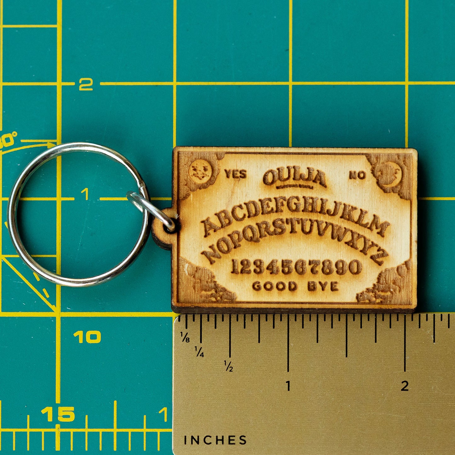 Ouija Board Wood Keychain