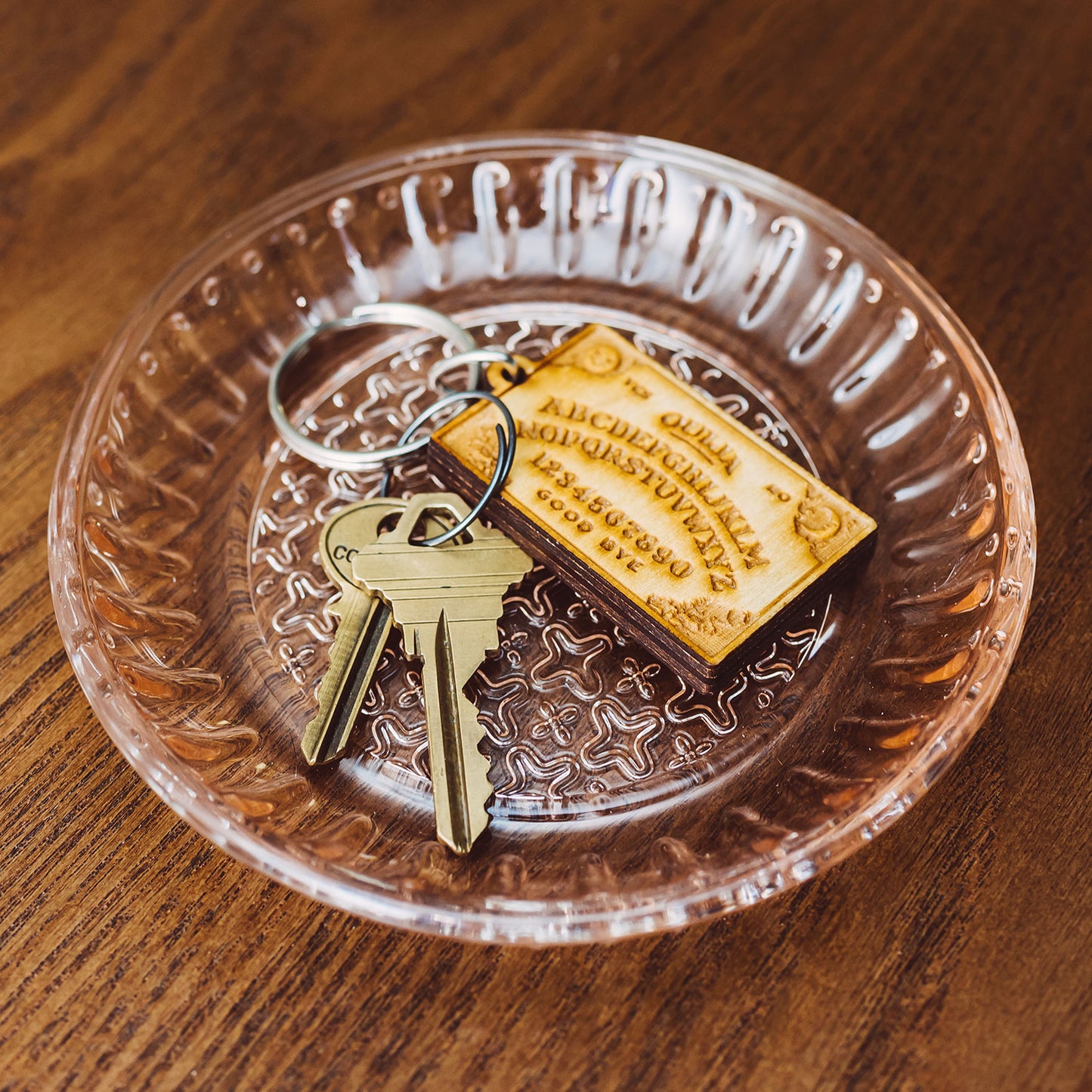 Ouija Board Wood Keychain