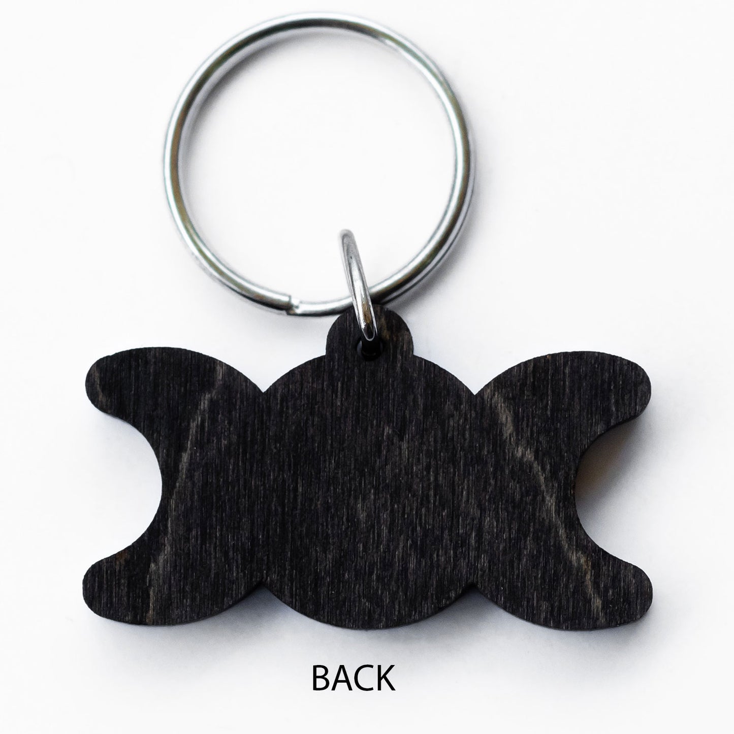 Triple Moon Wood Keychain