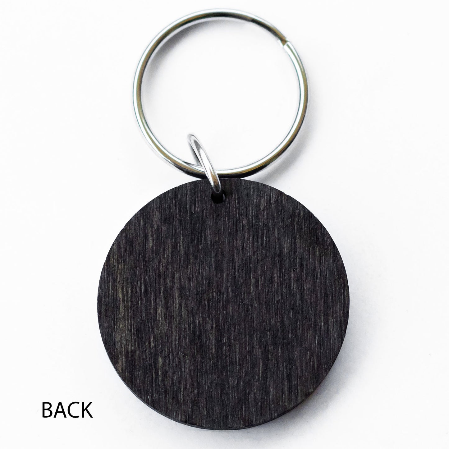 Wood Cut Moon Wooden Keychain
