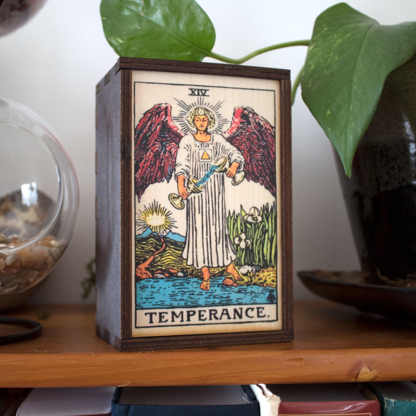 Temperance Tarot Card Card Wooden Stash Box Tarot Card Box