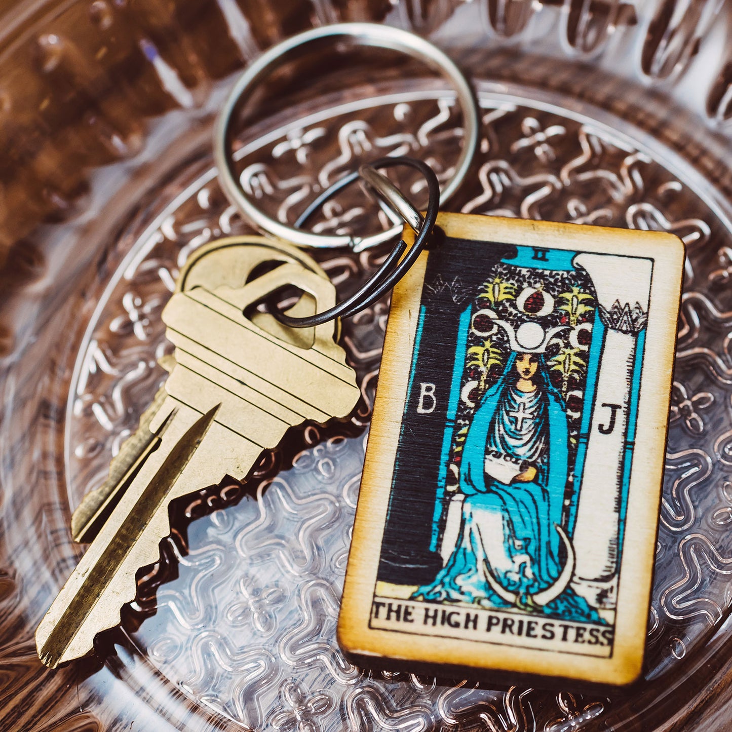 The High Priestess Tarot Card Keychain