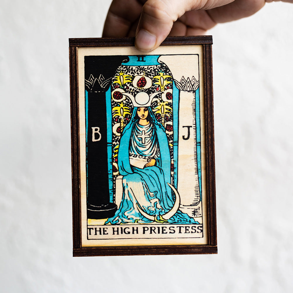 The High Priestess Tarot Card Card Wooden Stash Box Tarot Card Box