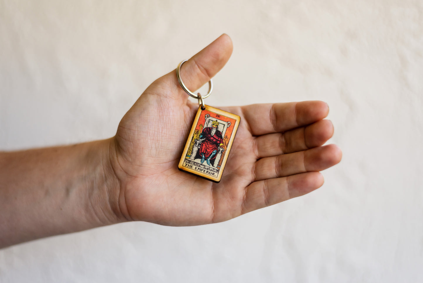 The Emperor Tarot Card Keychain