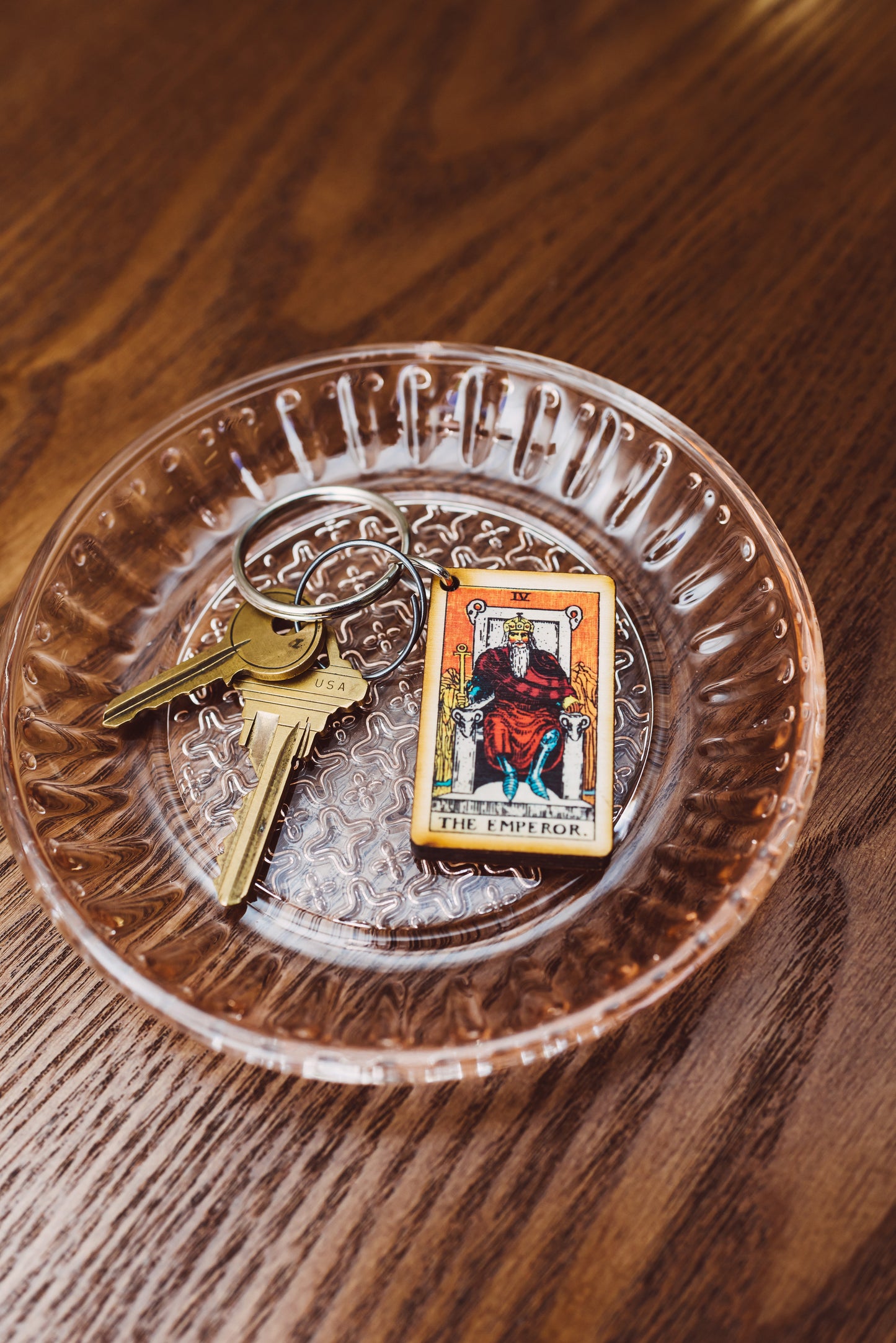 The Emperor Tarot Card Keychain