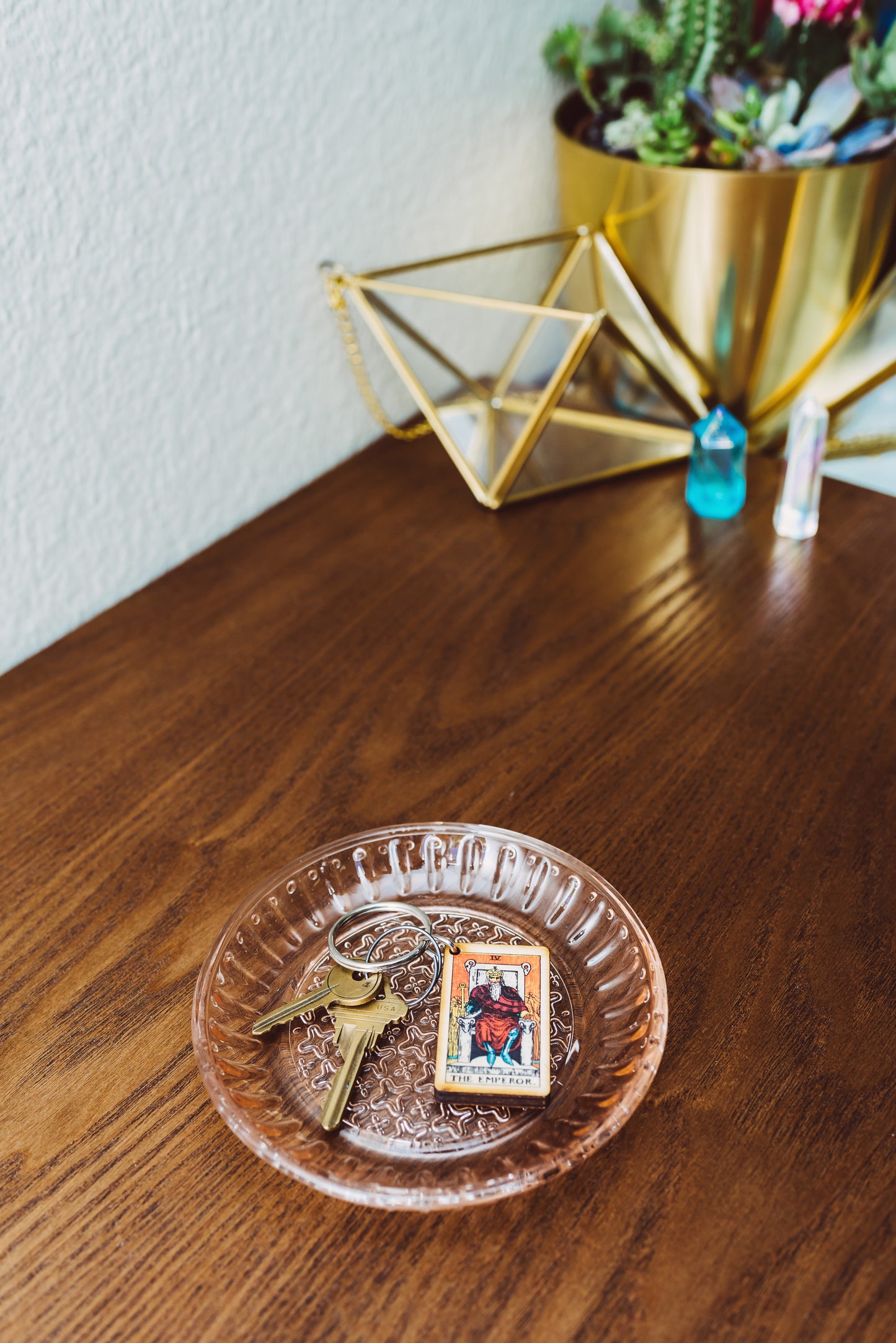 The Emperor Tarot Card Keychain