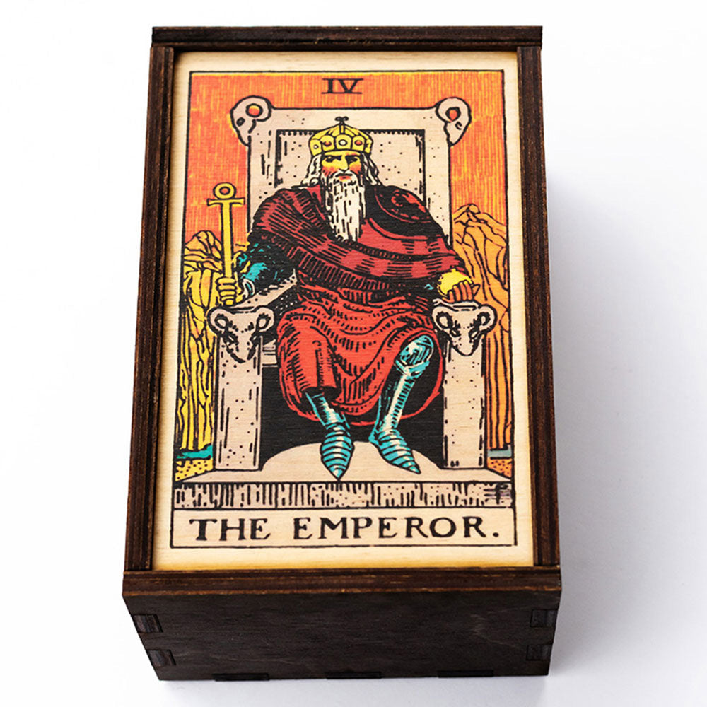 The Emperor Card Tarot Card Card Wooden Stash Box Tarot Card Box