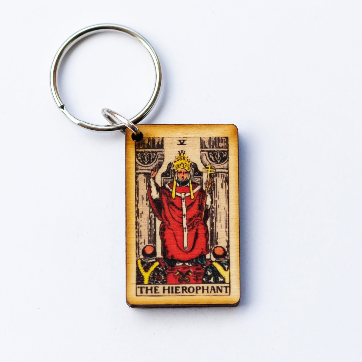The Hierophant Tarot Card Keychain