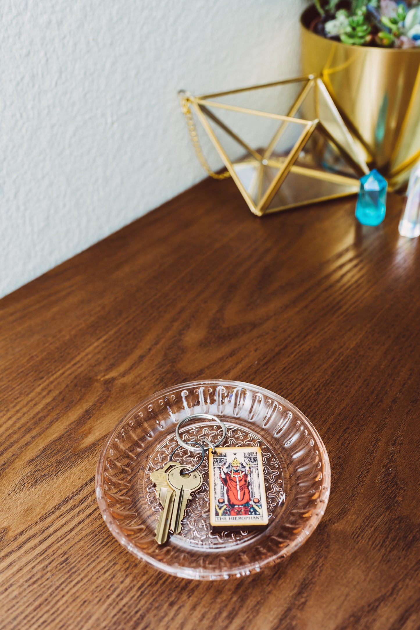 The Hierophant Tarot Card Keychain