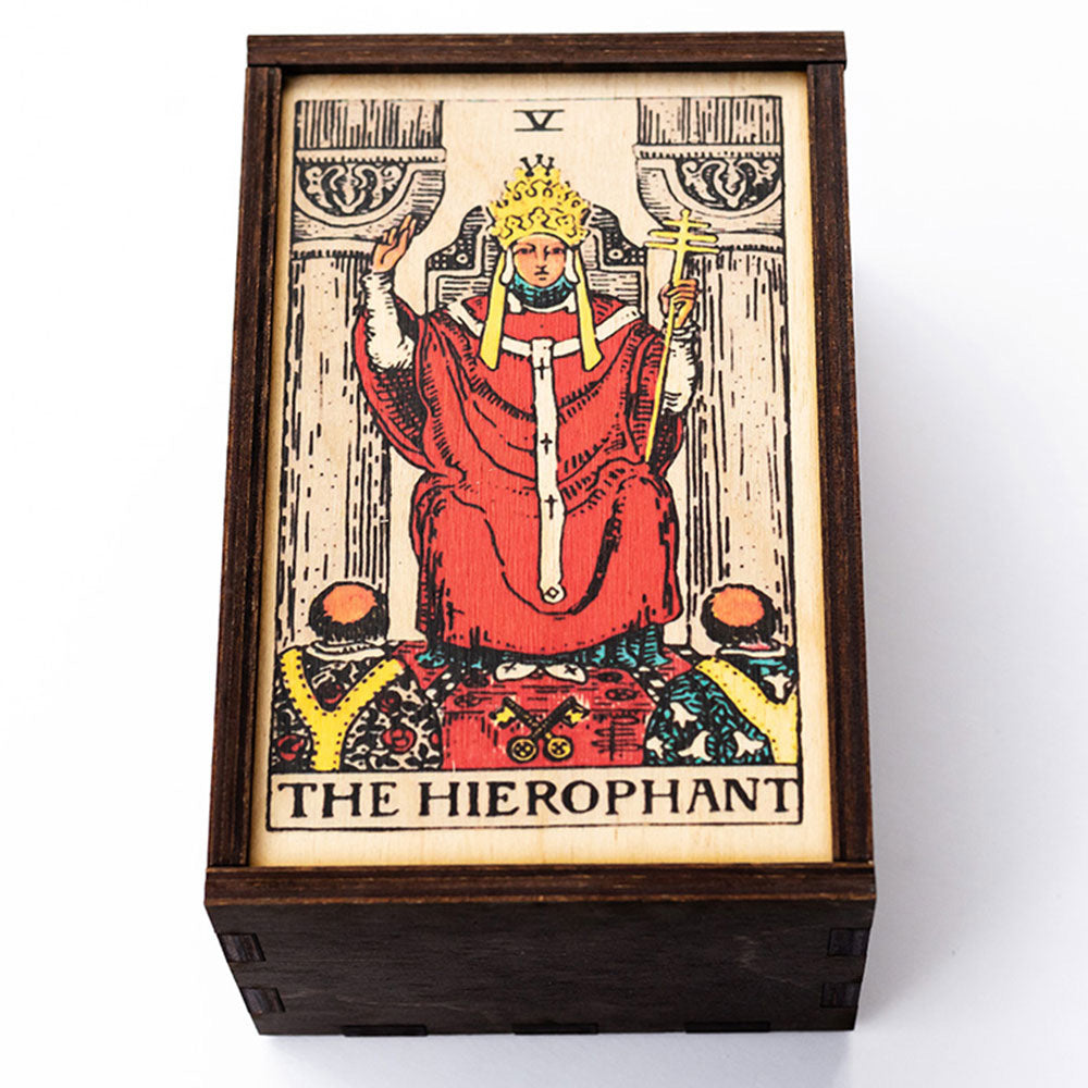 The Hierophant Tarot Card Card Wooden Stash Box Tarot Card Box