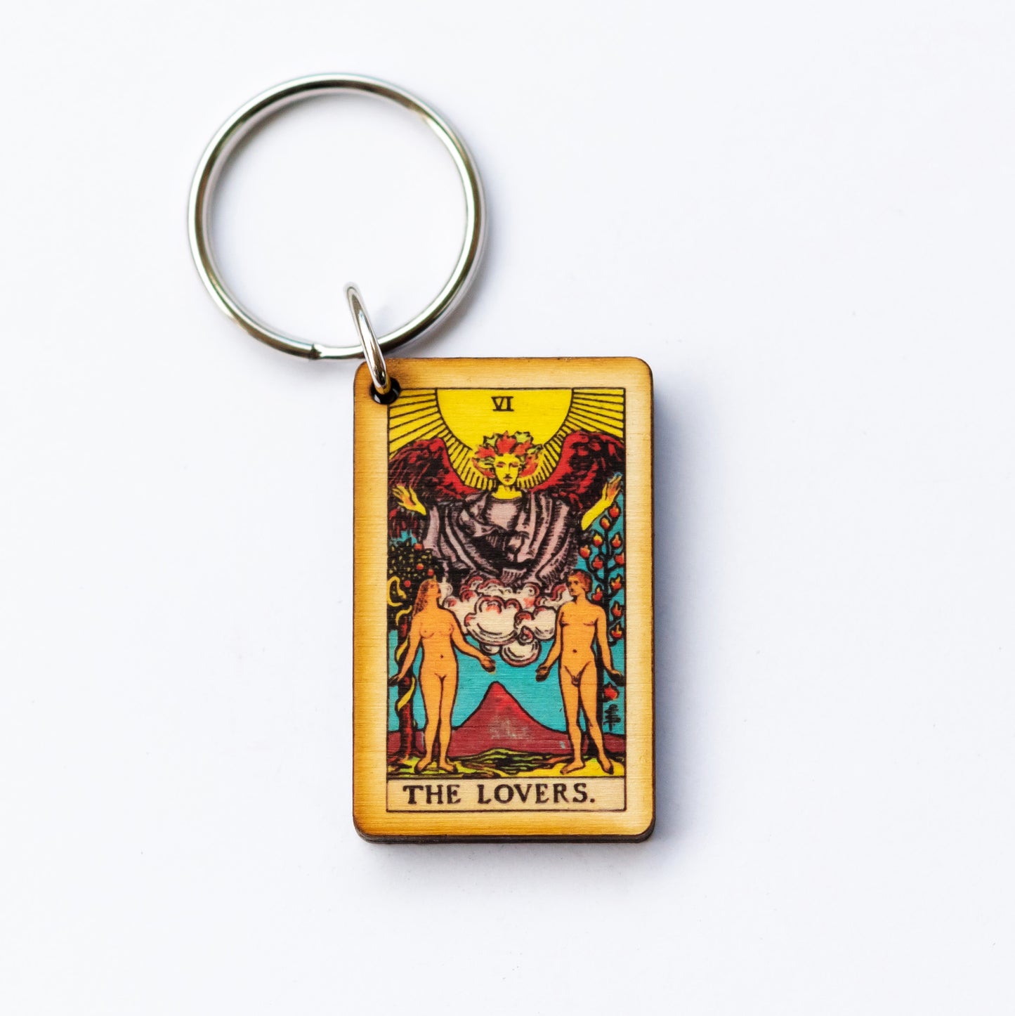 The Lovers Card Tarot Card Keychain