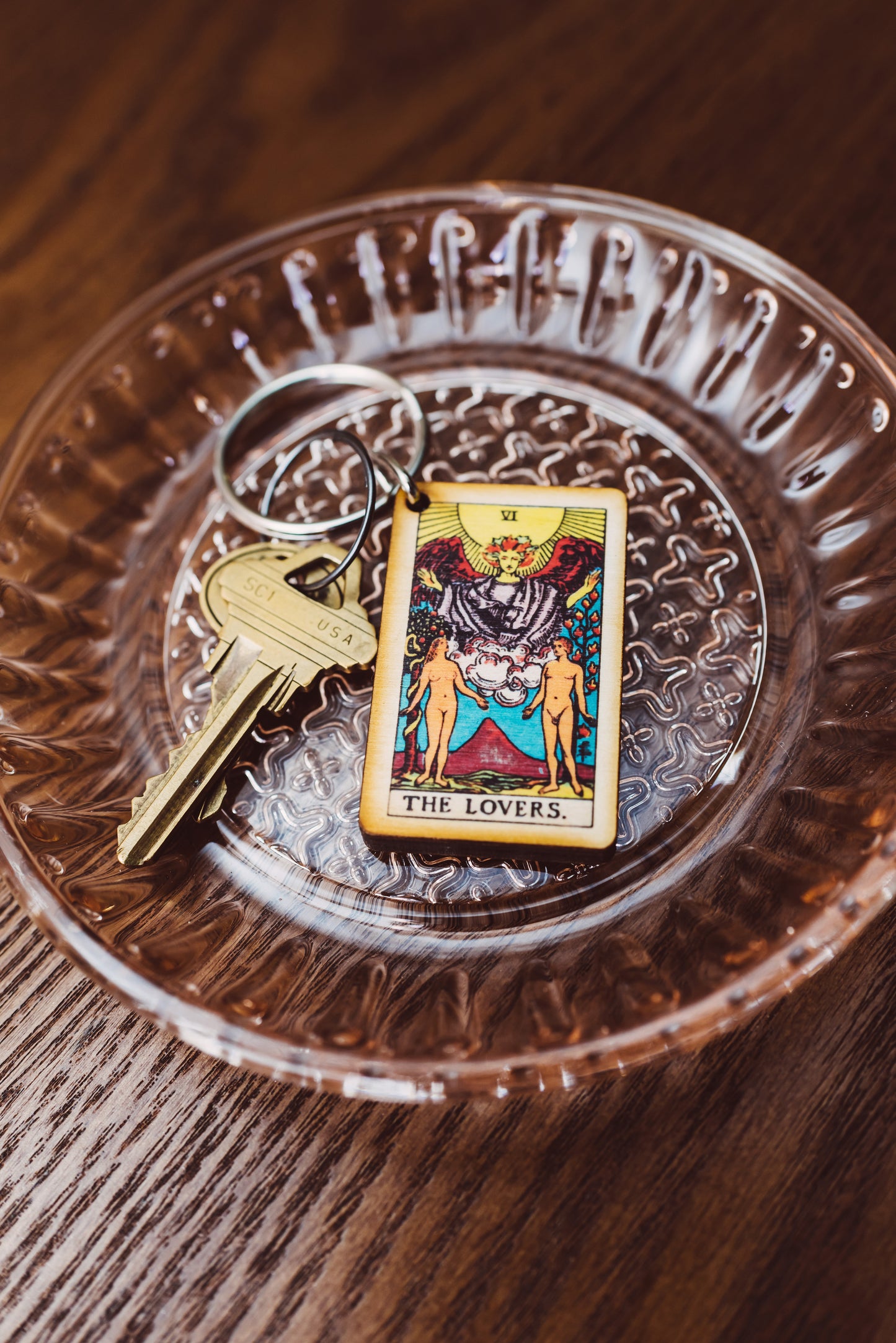 The Lovers Card Tarot Card Keychain