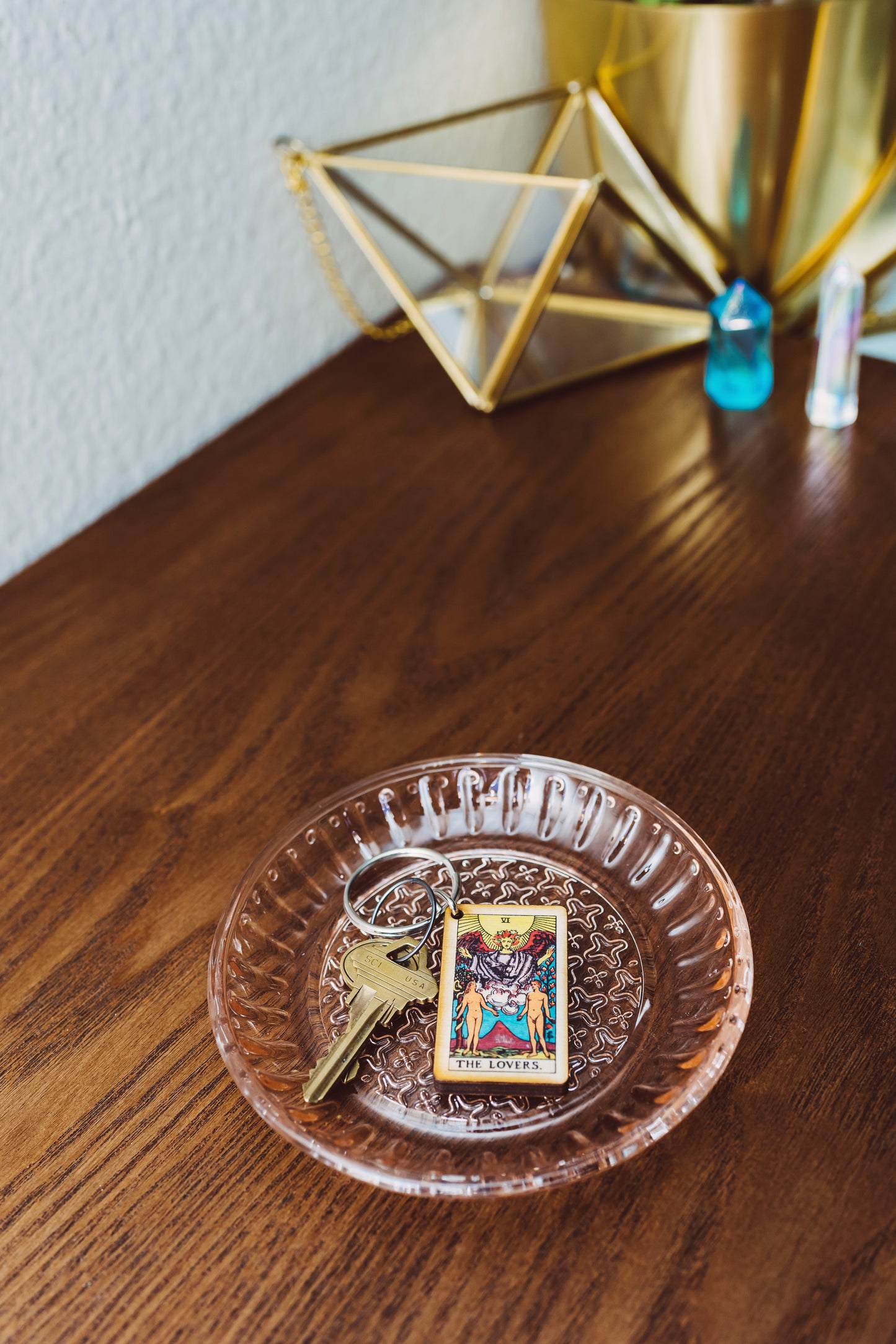 The Lovers Card Tarot Card Keychain