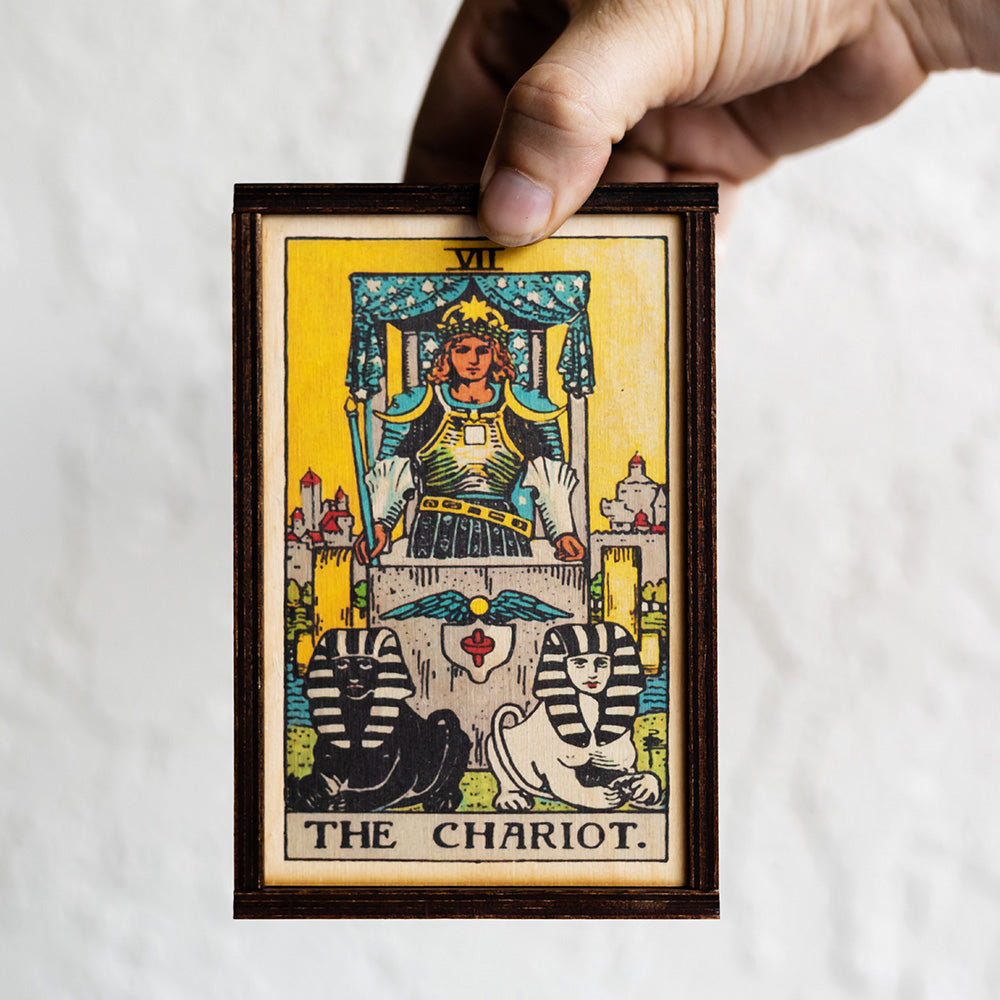 The Chariot Card Wooden Stash Box Tarot Card Box