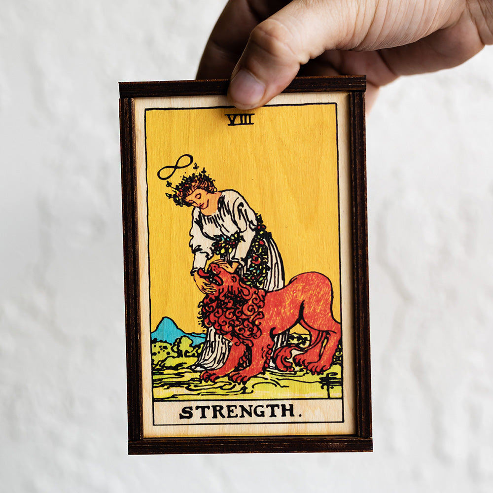 Strength Tarot Card Card Wooden Stash Box Tarot Card Box