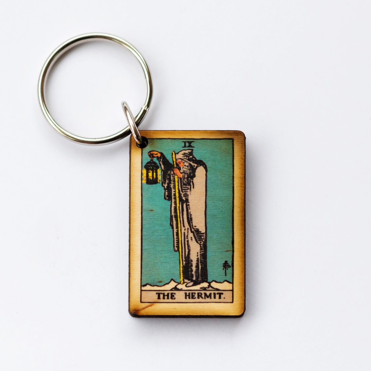 The Hermit Tarot Card Keychain