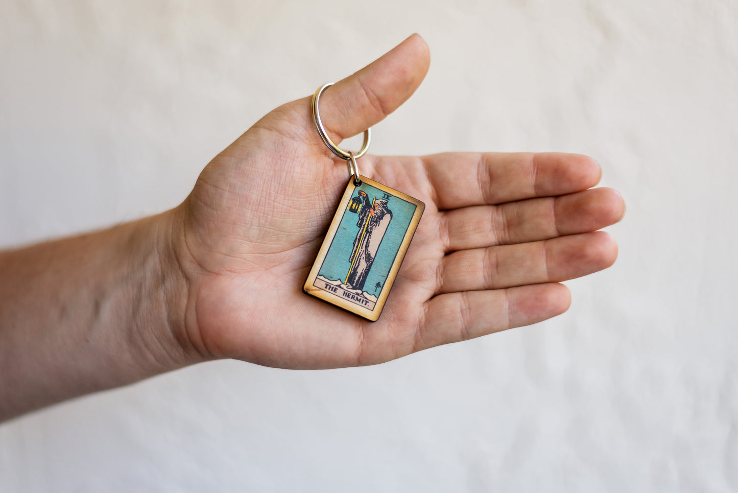 The Hermit Tarot Card Keychain