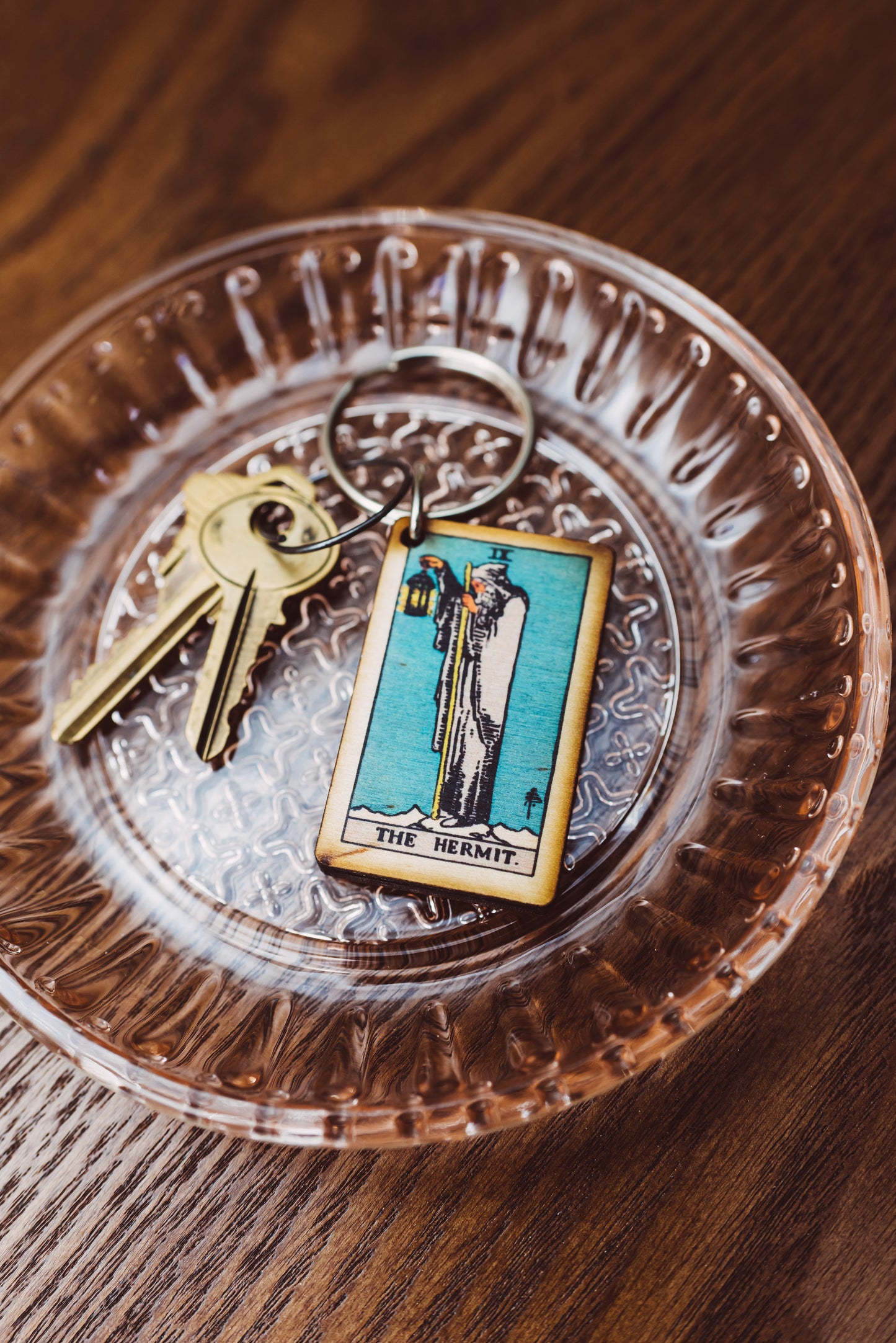 The Hermit Tarot Card Keychain