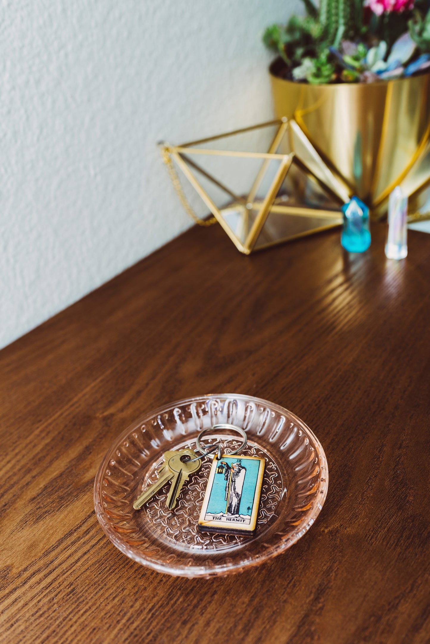 The Hermit Tarot Card Keychain