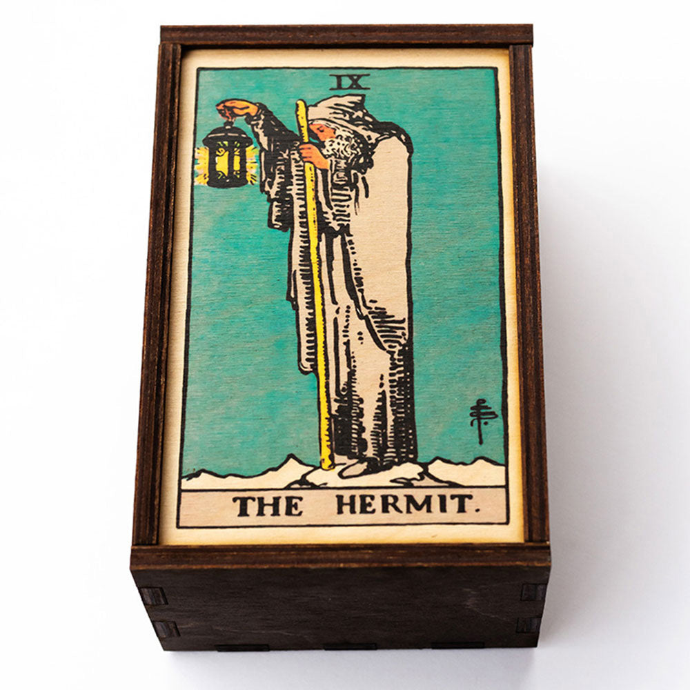 The Hermit Card Tarot Card Card Wooden Stash Box Tarot Card Box