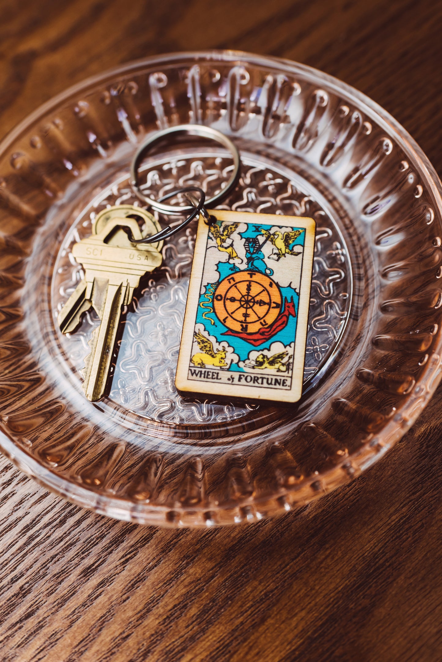 The Wheel of Fortune Tarot Card Keychain