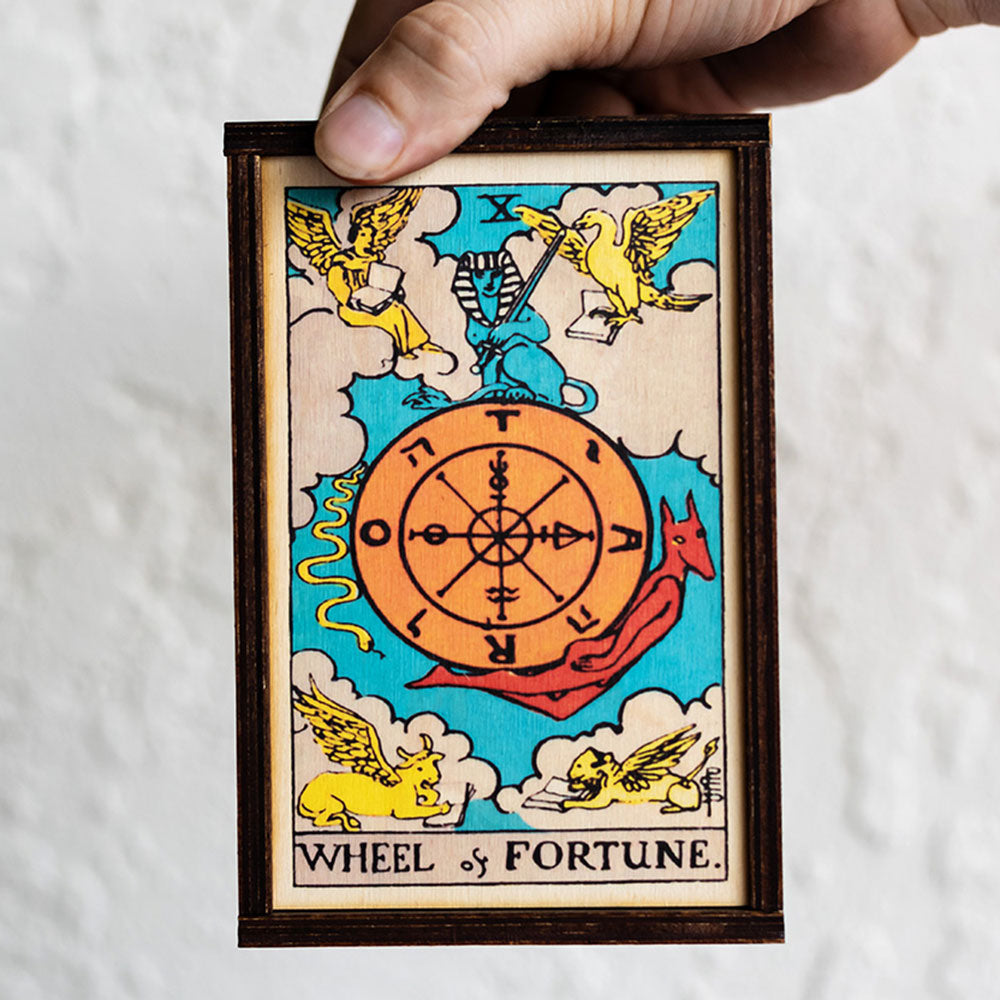 Wheel of Fortune Tarot Card Card Wooden Stash Box Tarot Card Box