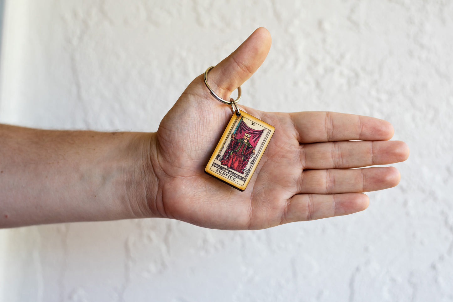 Justice Tarot Card Keychain
