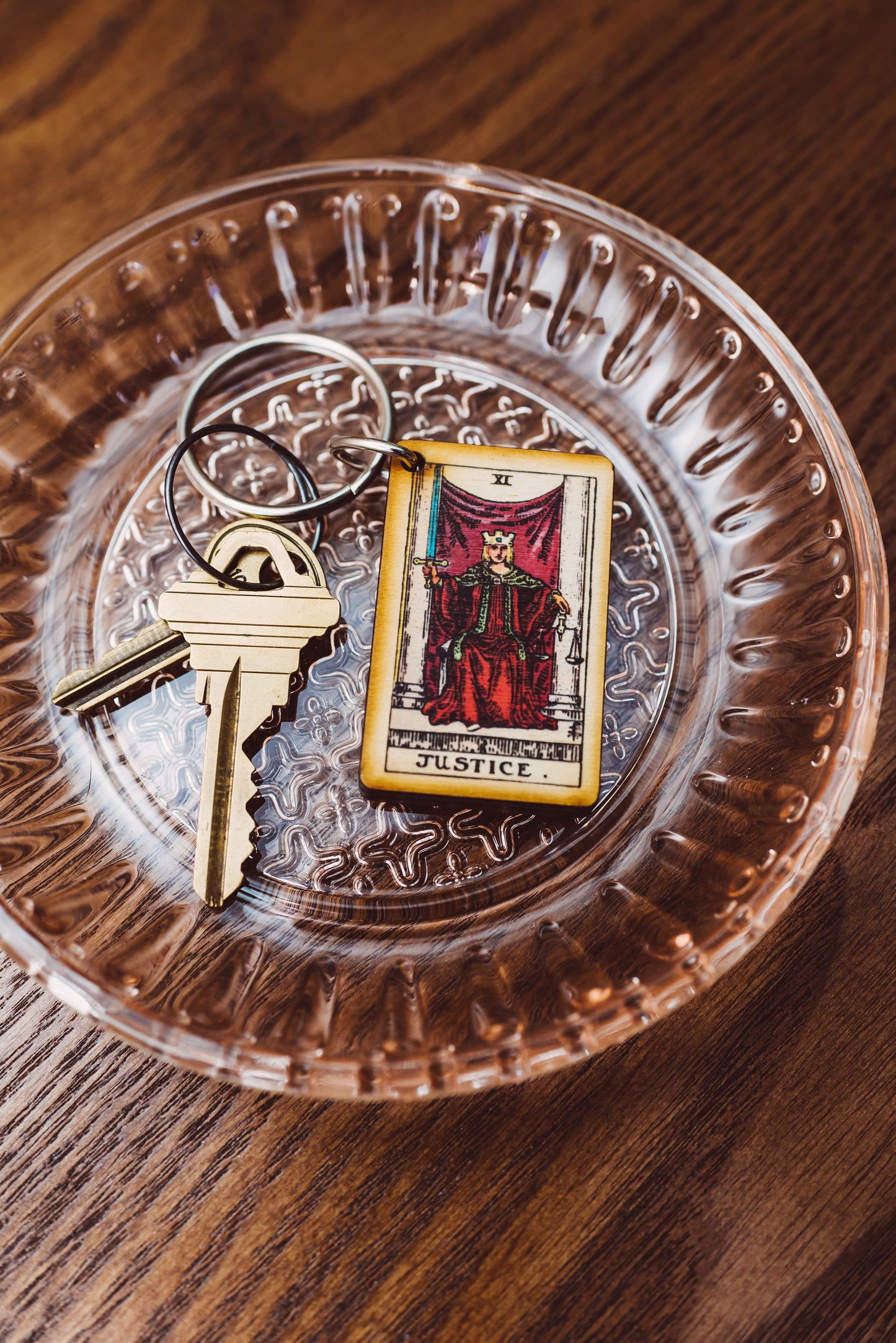 Justice Tarot Card Keychain