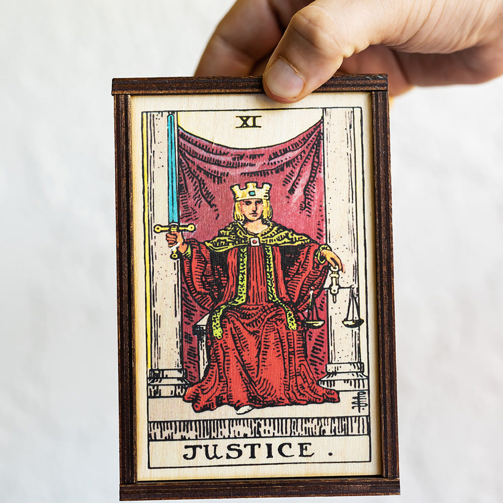 Justice Tarot Card Card Wooden Stash Box Tarot Card Box