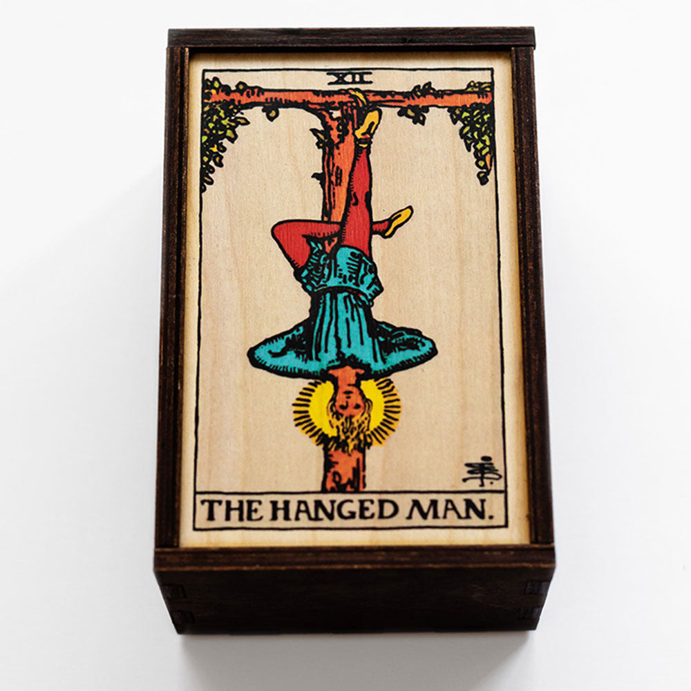 The Hanged Man Tarot Card Card Wooden Stash Box Tarot Card Box