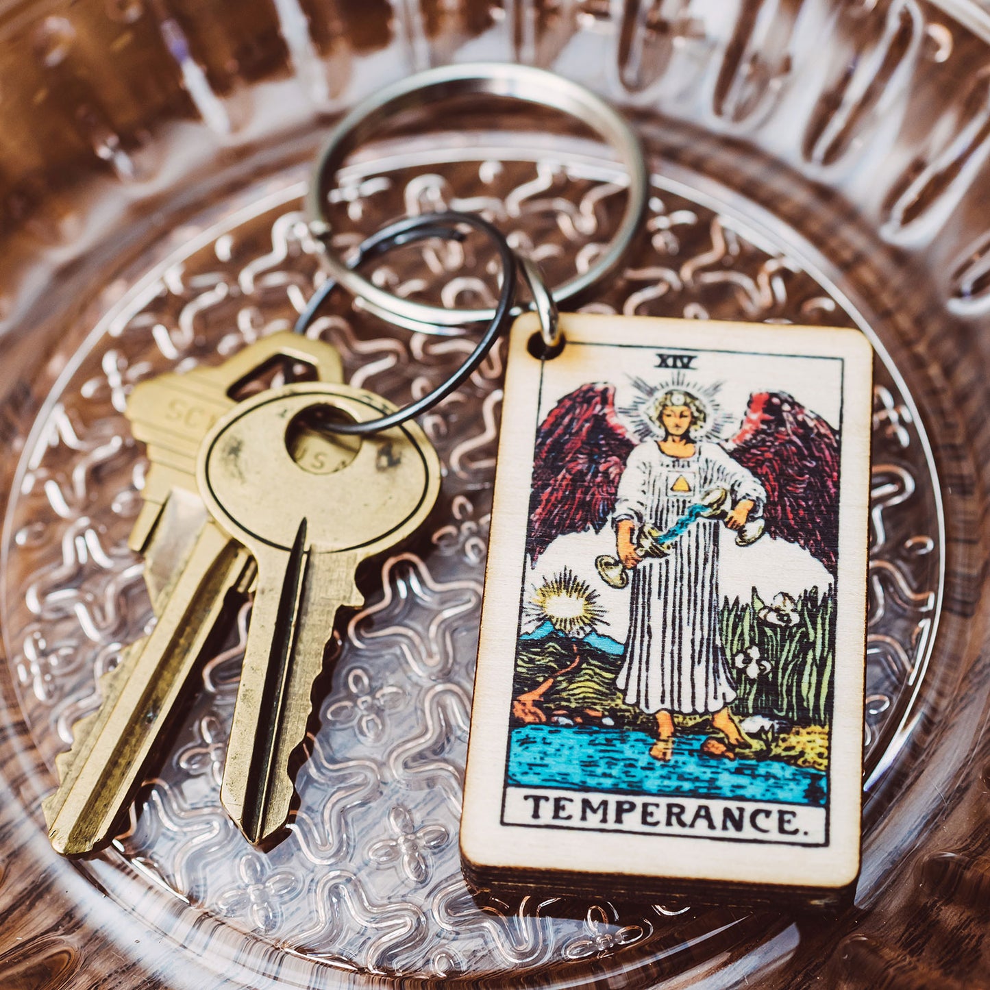 Temperance Tarot Card Keychain