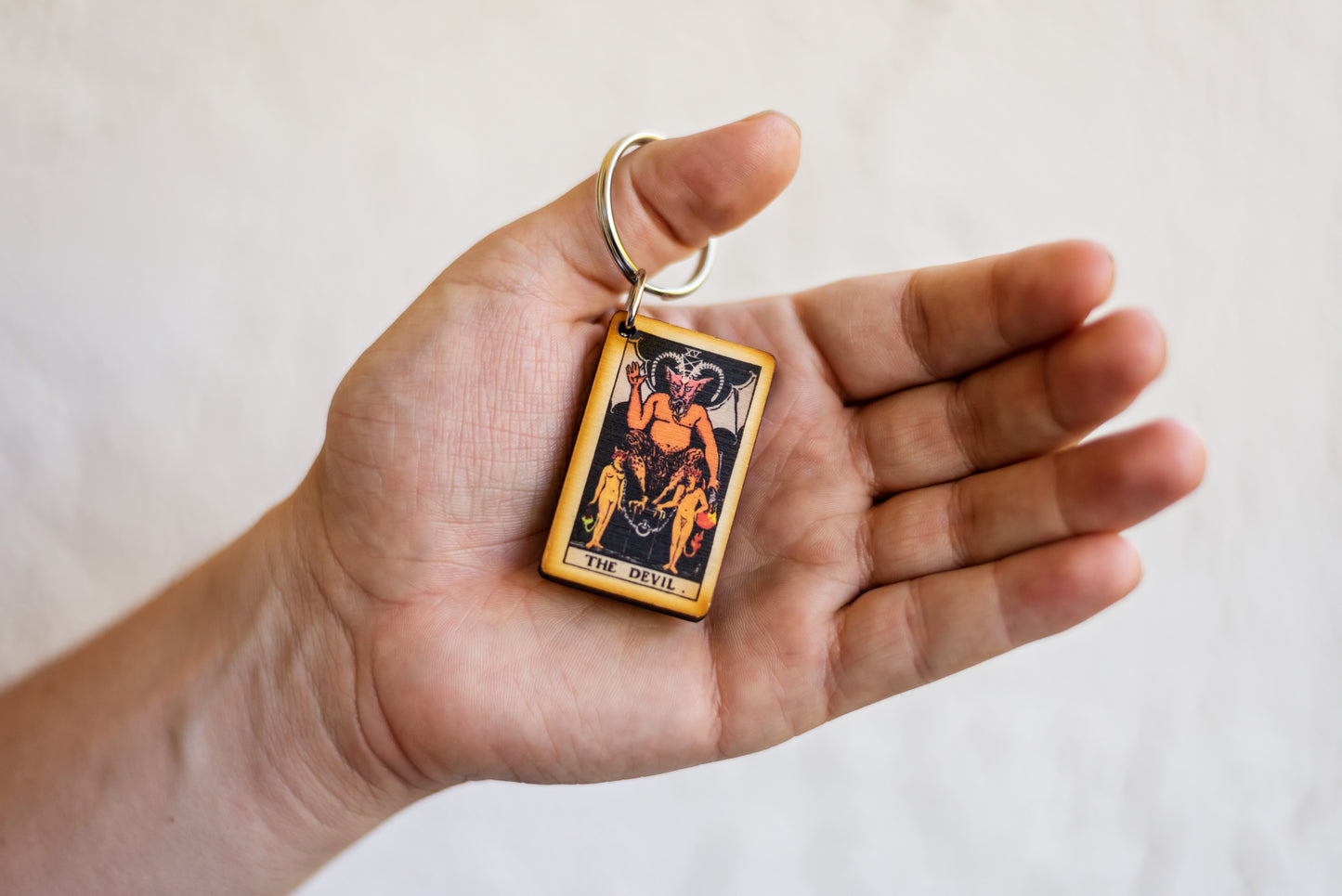 The Devil Tarot Card Keychain