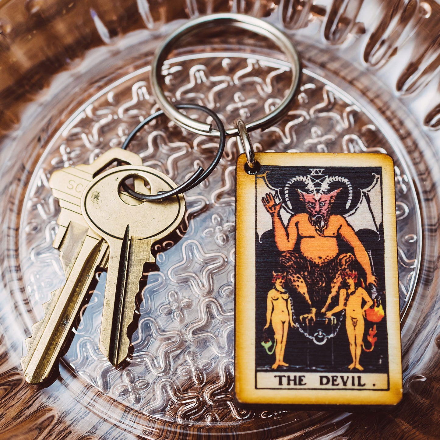 The Devil Tarot Card Keychain
