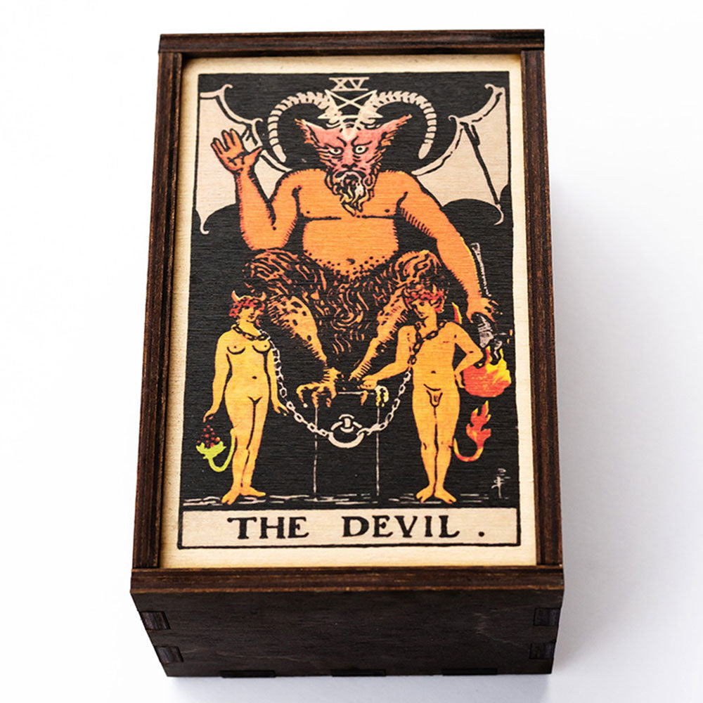 The Devil Tarot Card Card Wooden Stash Box Tarot Card Box