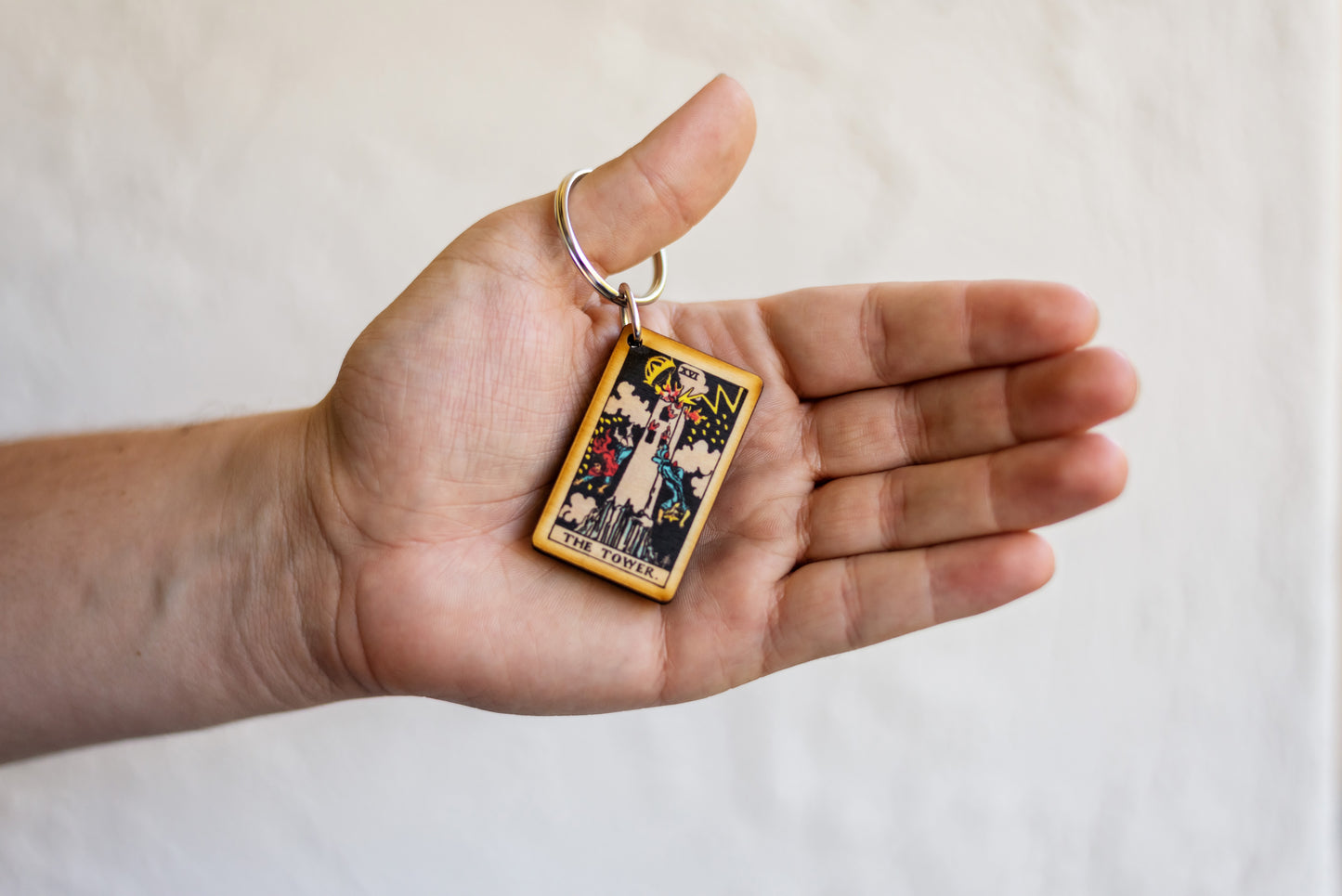 The Tower Tarot Card Keychain