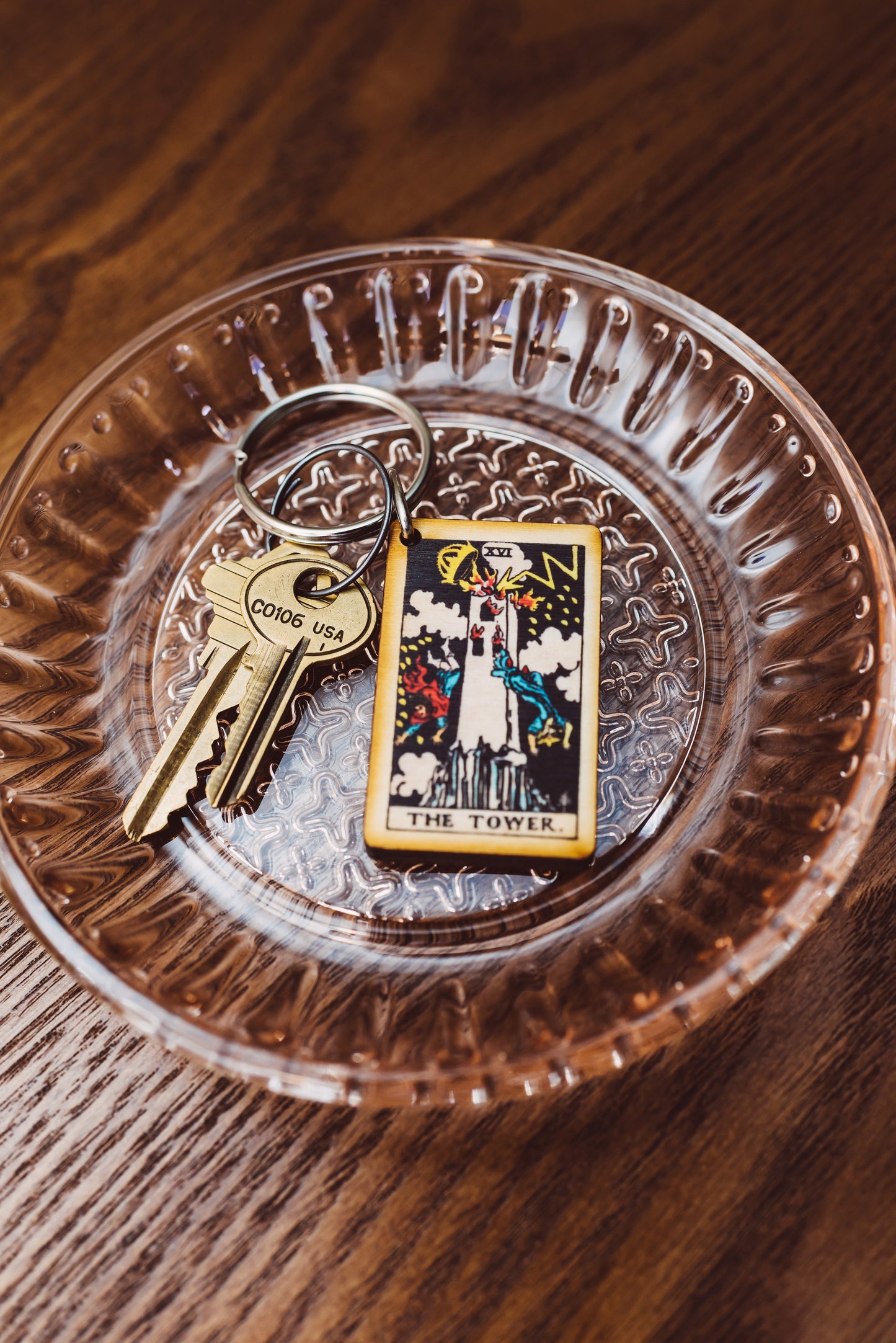 The Tower Tarot Card Keychain