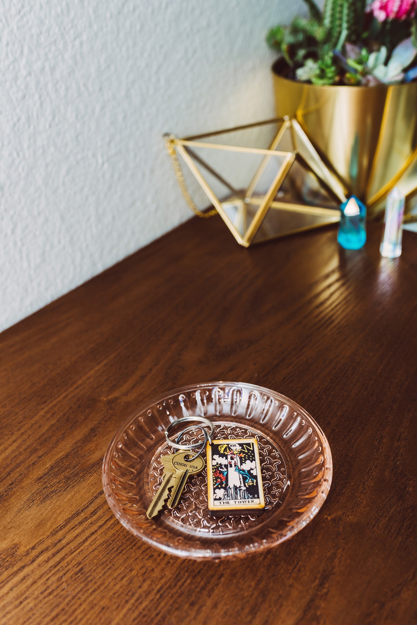 The Tower Tarot Card Keychain