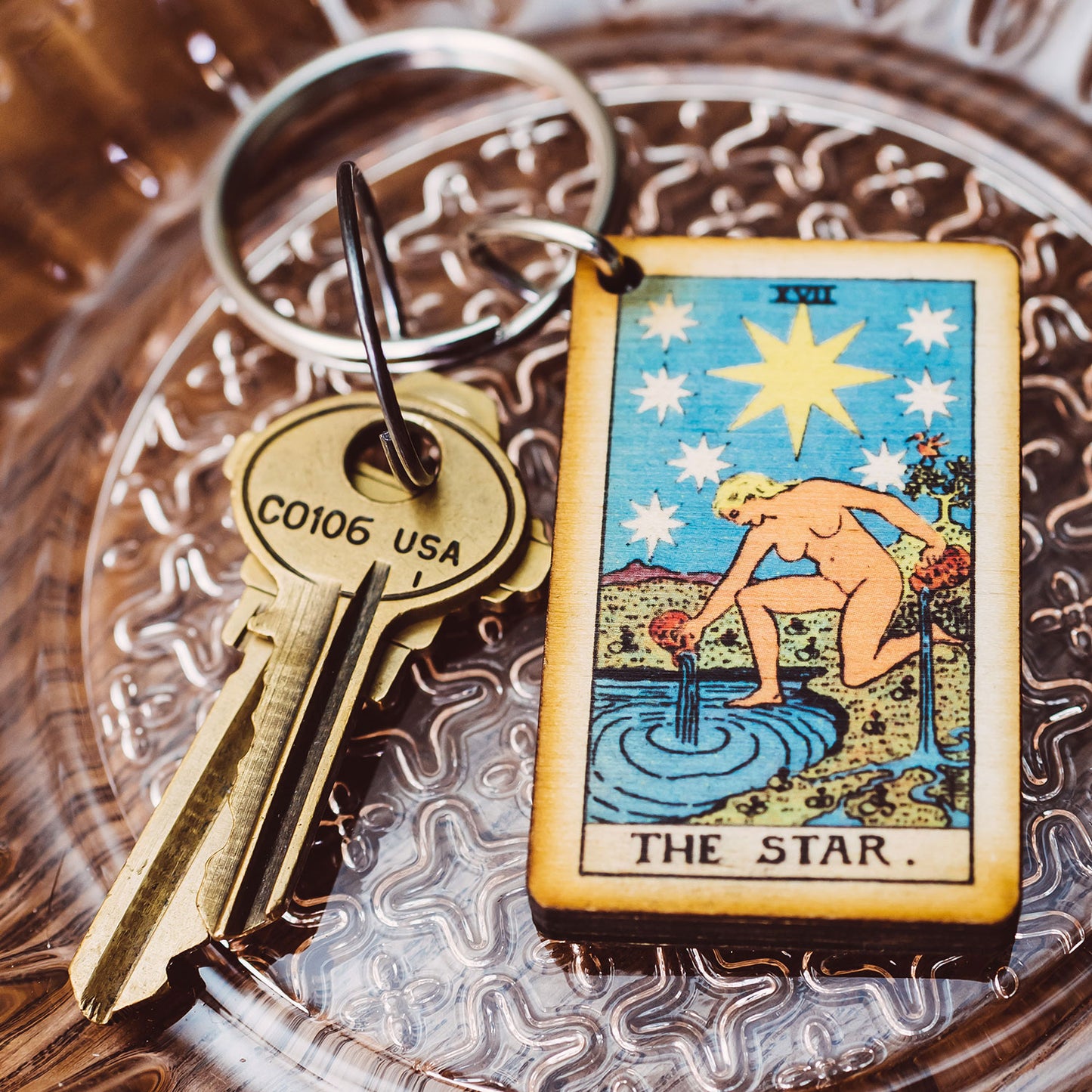 The Star Tarot Card Keychain