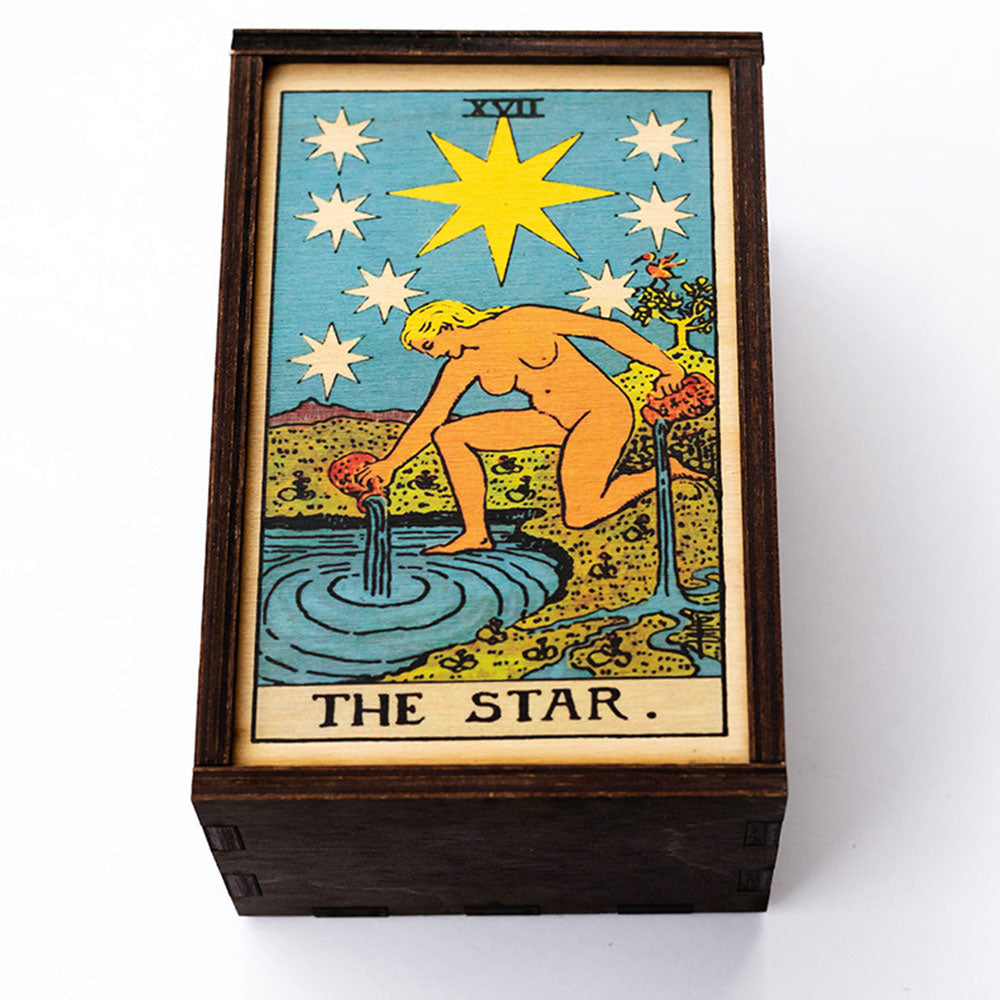 The Star Tarot Card Card Wooden Stash Box Tarot Card Box